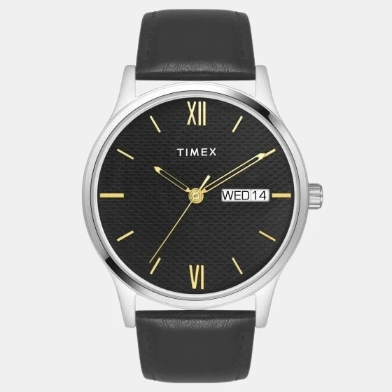 Classics Unisex Quartz Black Dial Analog Leather Watch TW0TG8309