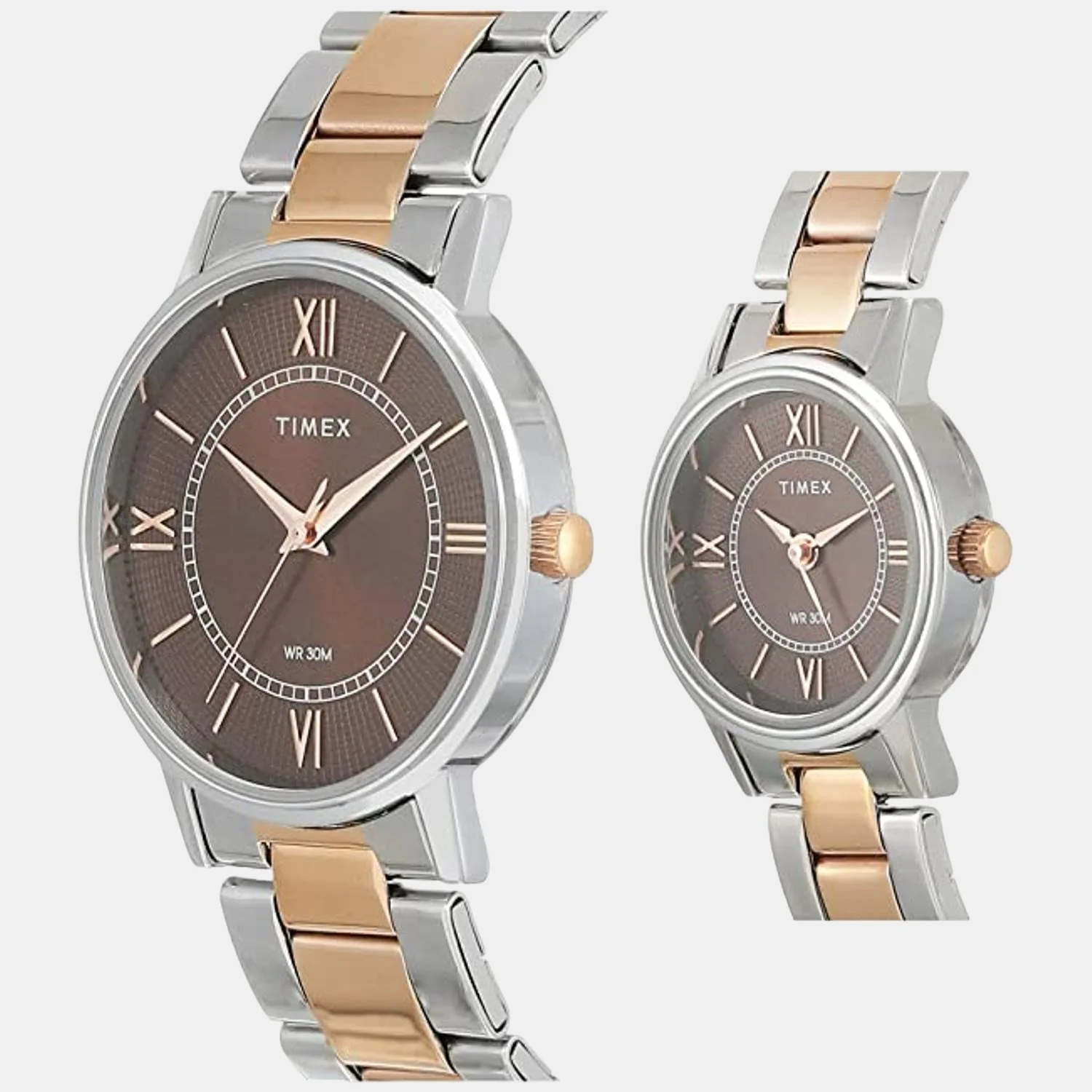 Couple Quartz Brown Dial Analog Stainless Steel Watch TW00PR214 - Image 2