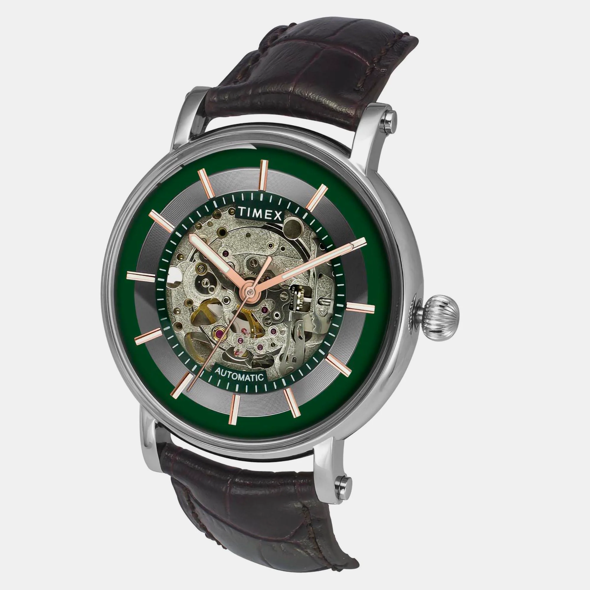 E Class Men Automatic Green Dial Analog Leather Watch TWEG16718 - Image 2