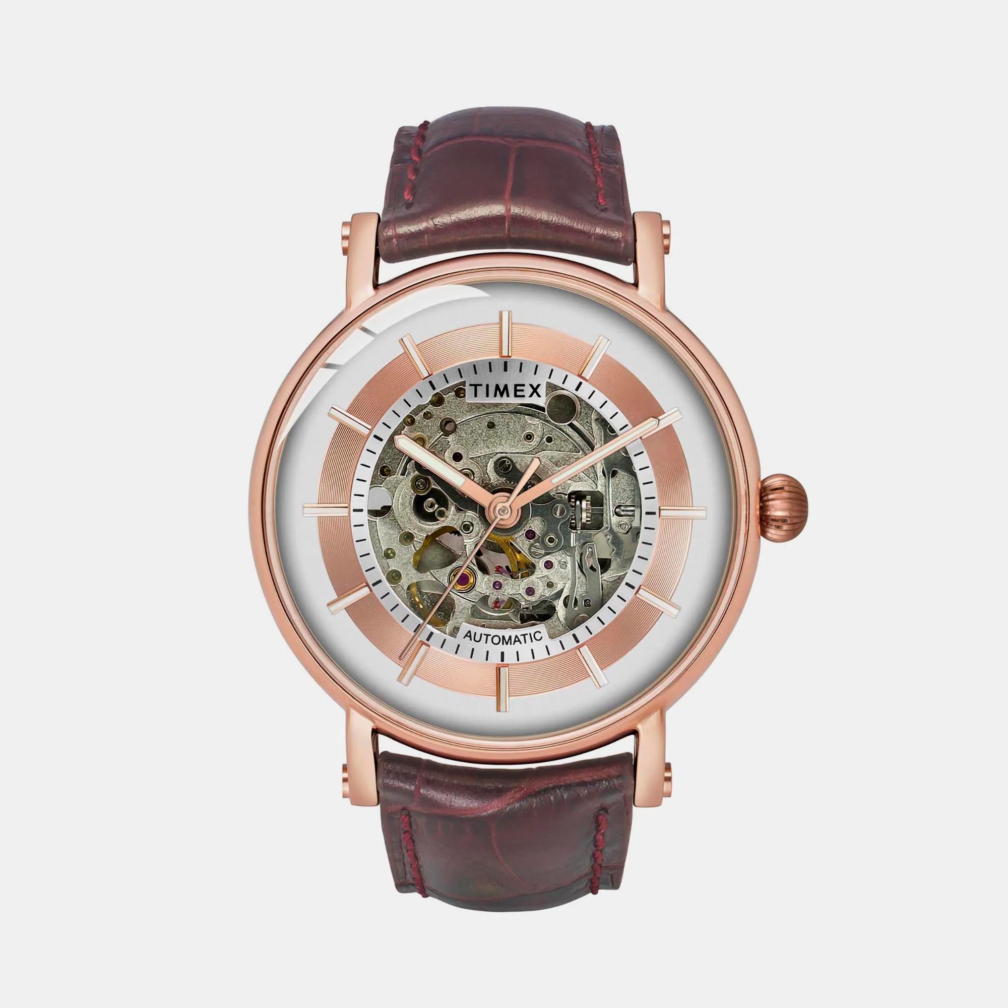 E Class Men Automatic Silver Dial Analog Leather Watch TWEG16719