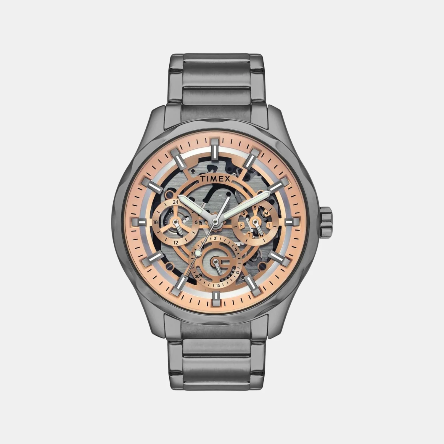 E Class Men Quartz Copper Dial Multi-Function Stainless Steel Watch TW0TG7631
