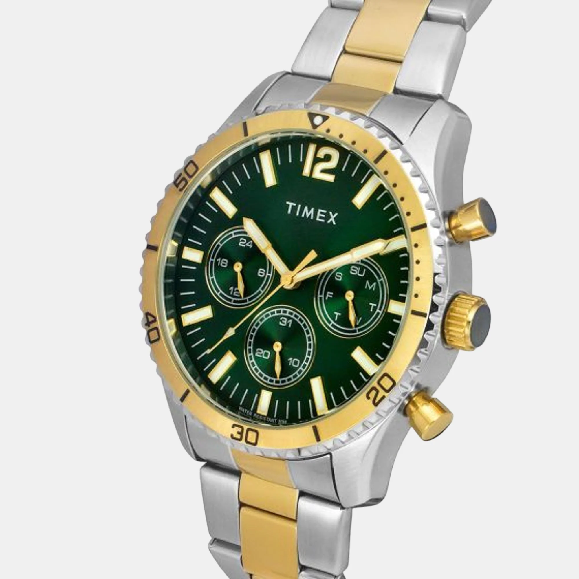 E Class Men Quartz Green Dial Chronograph Stainless Steel Watch TWEG22201 - Image 4