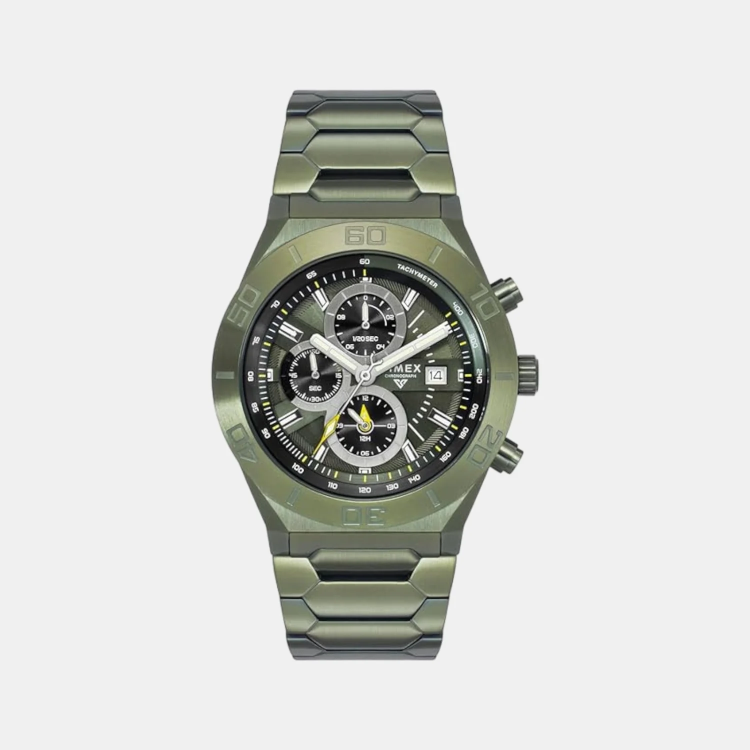 E Class Men Quartz Green Dial Chronograph Stainless Steel Watch TWEG24903 - Image 2