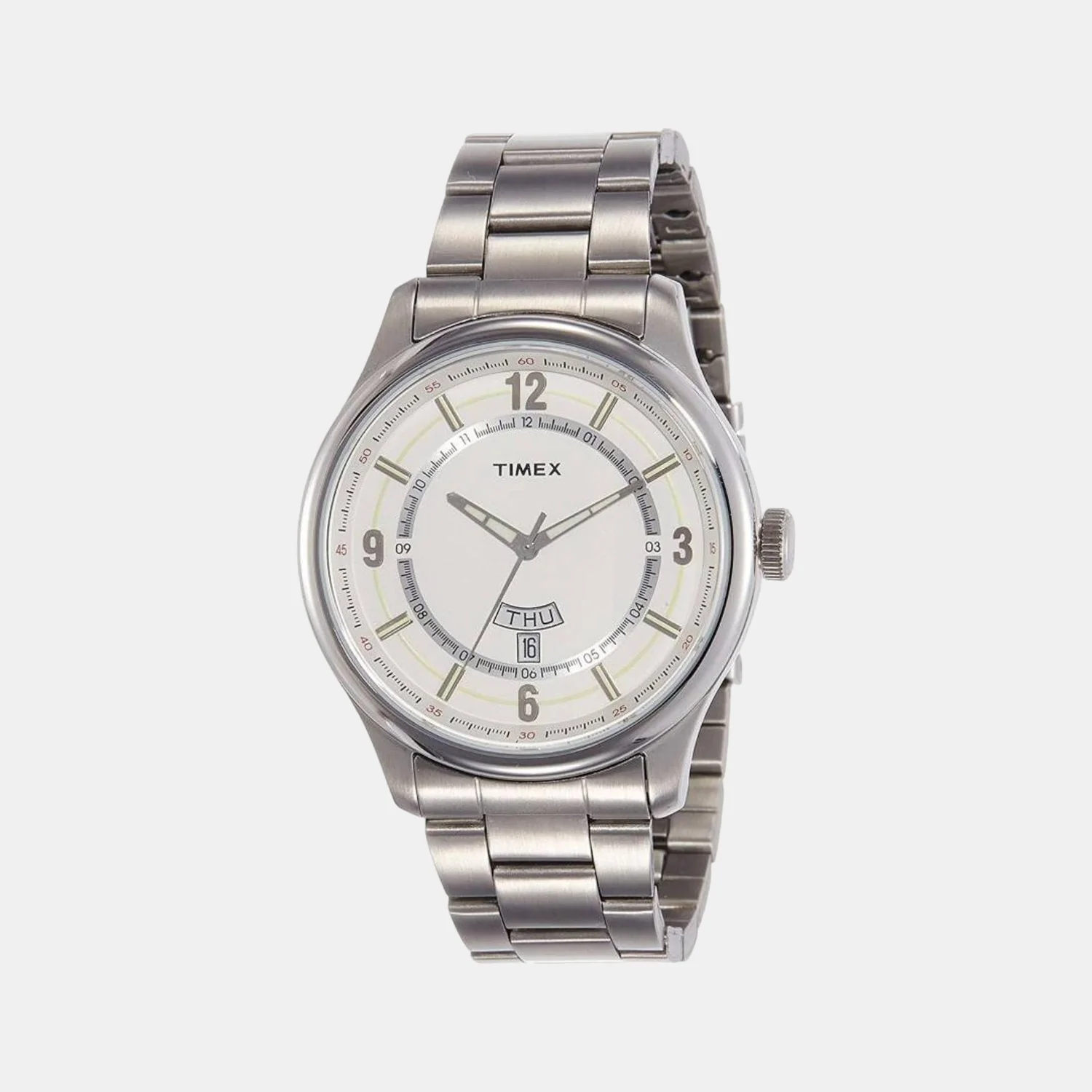 E Class Men Quartz Silver Dial Analog Stainless Steel Watch TWEG14504