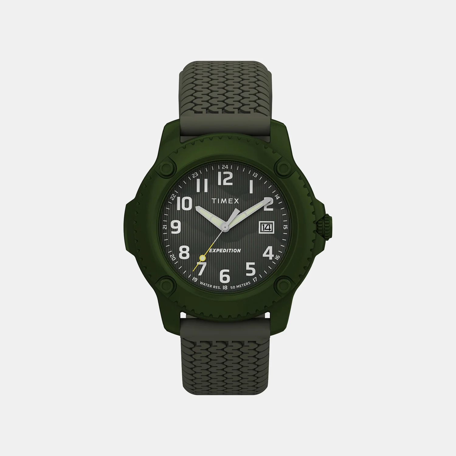 Expedition Timber Men Quartz Green Dial Analog Silicone Watch TW4B34700UJ