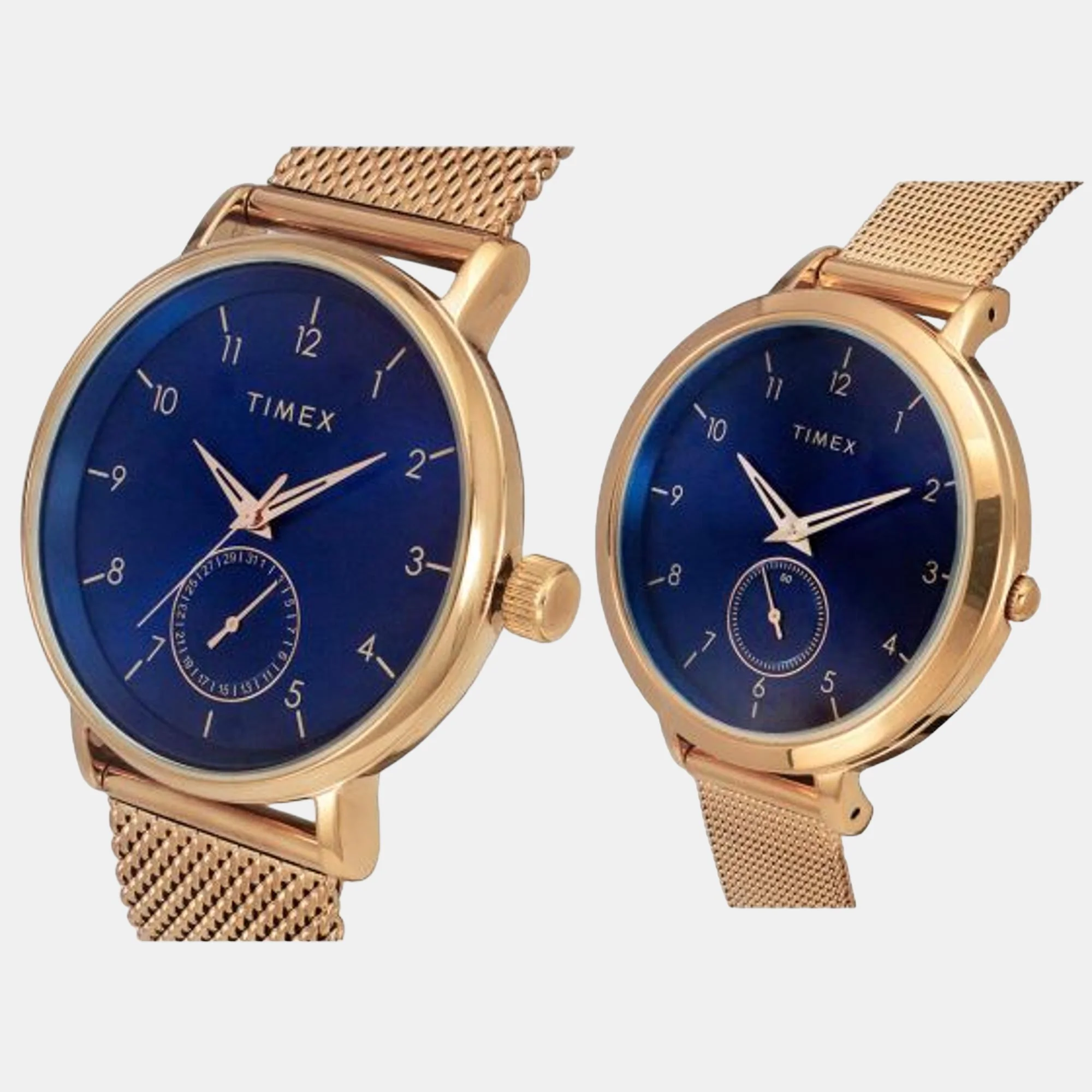 Fashion Couple Quartz Blue Dial Analog Brass Watch TW00PR293 - Image 4
