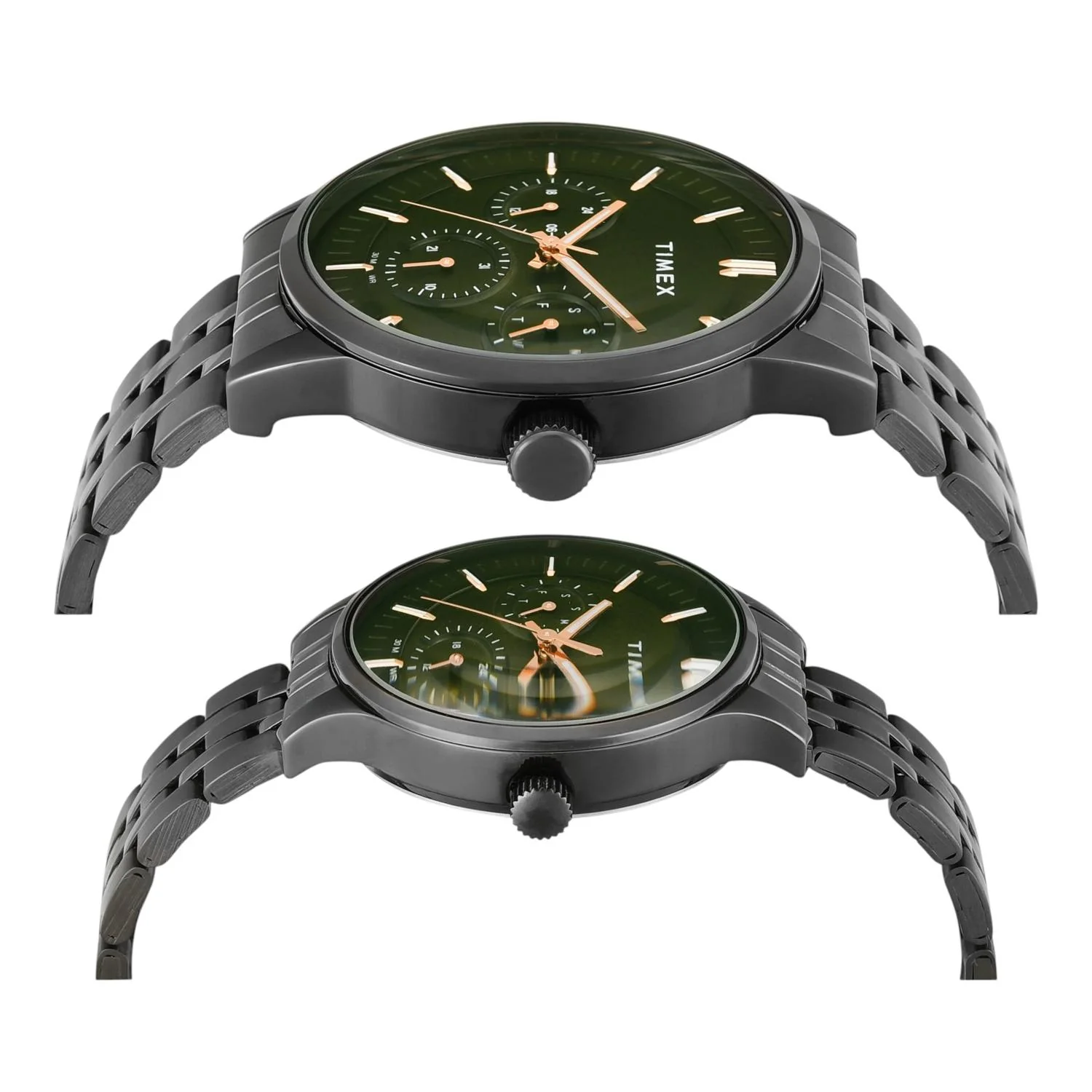 Fashion Couple Quartz Green Dial Multi-Function Stainless Steel Watch TW00PR318 - Image 3