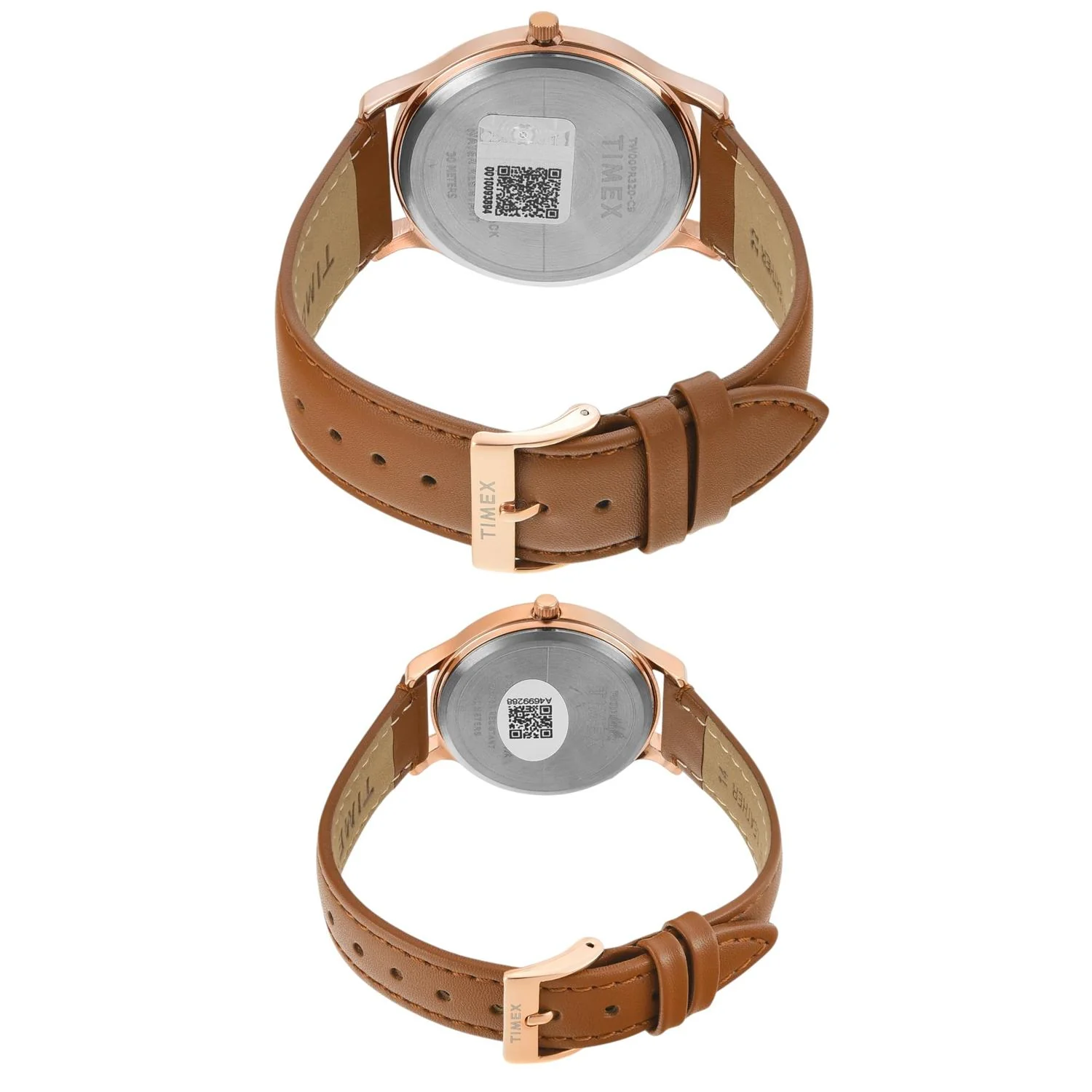 Fashion Couple Quartz Silver Dial Analog Leather Watch TW00PR320 - Image 5