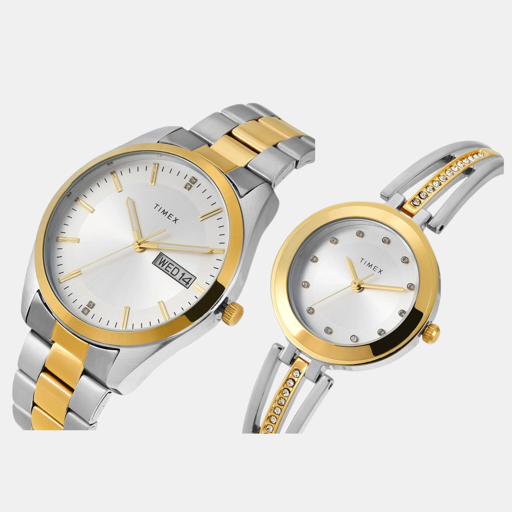Fashion Couple Quartz Silver Dial Analog Stainless Steel Watch TW00PR308 - Image 2