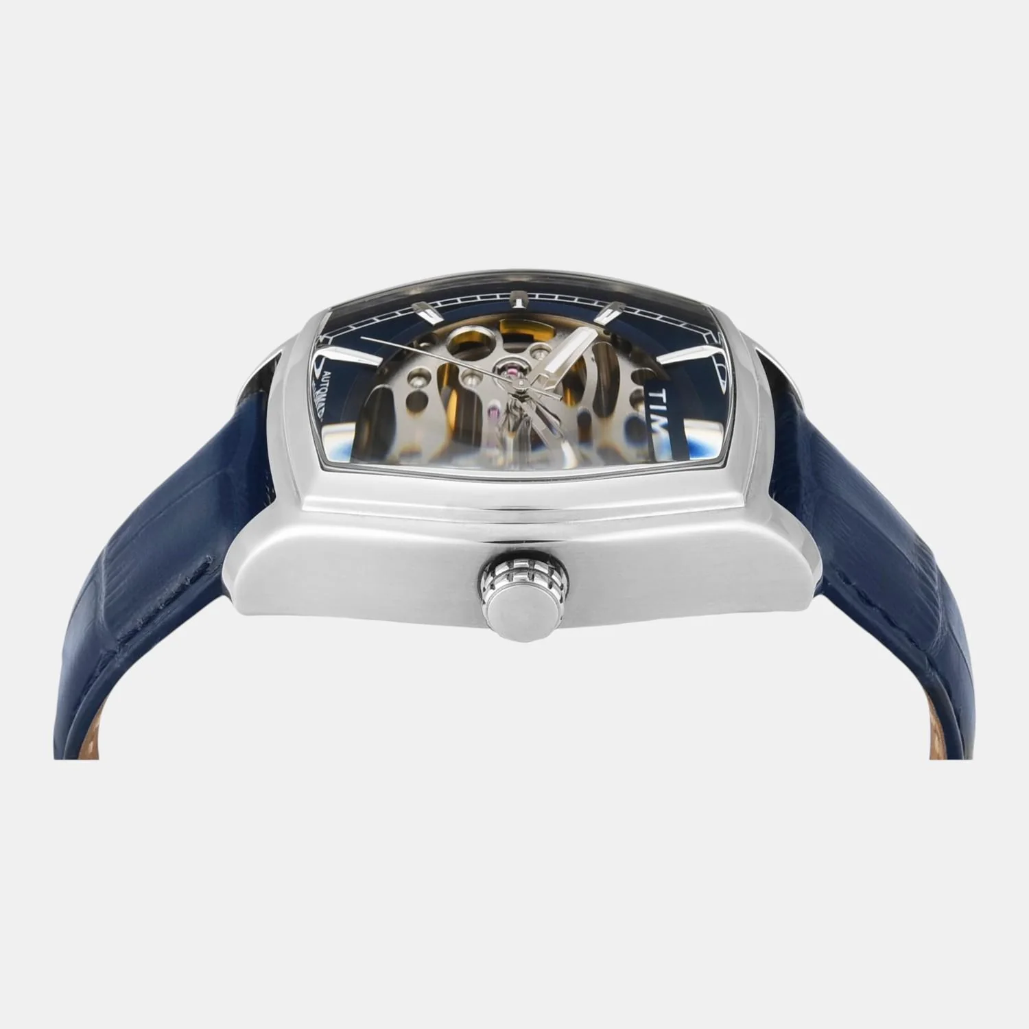 Fashion Men Automatic Blue Dial Analog Leather Watch TWEG25900 - Image 3