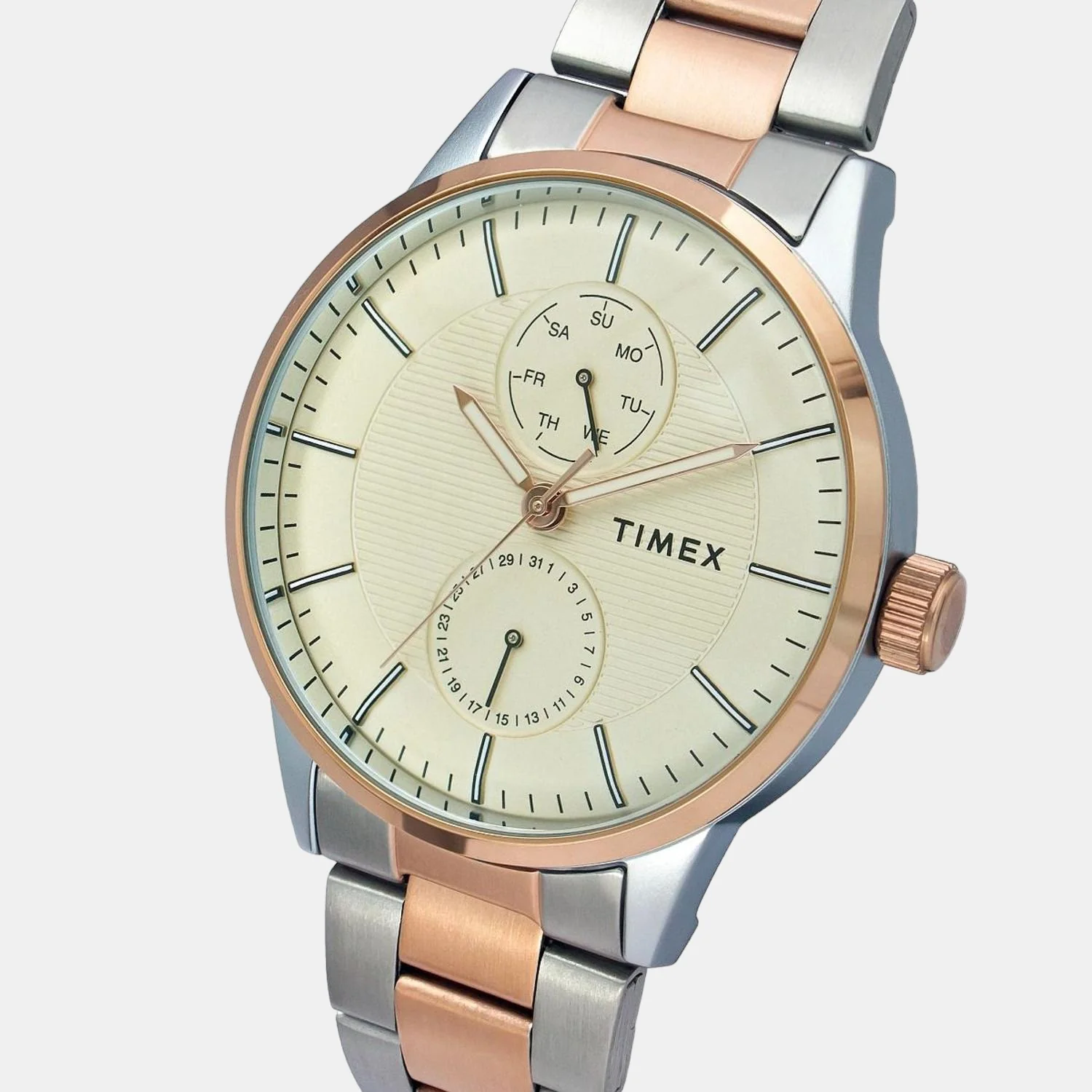 Fashion Men Quartz Beige Dial Chronograph Stainless Steel Watch TWEG19902 - Image 2