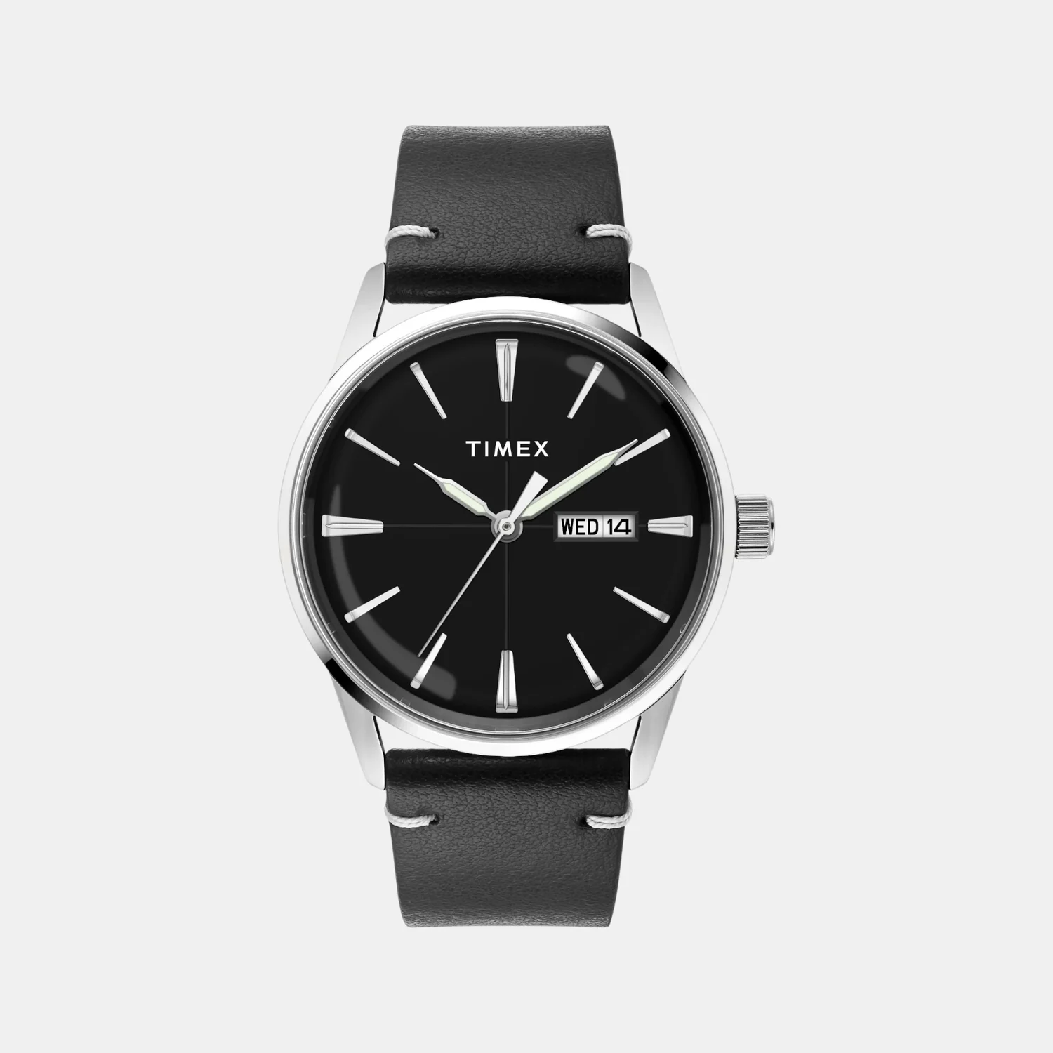 Fashion Men Quartz Black Dial Analog Leather Watch TWEG25501
