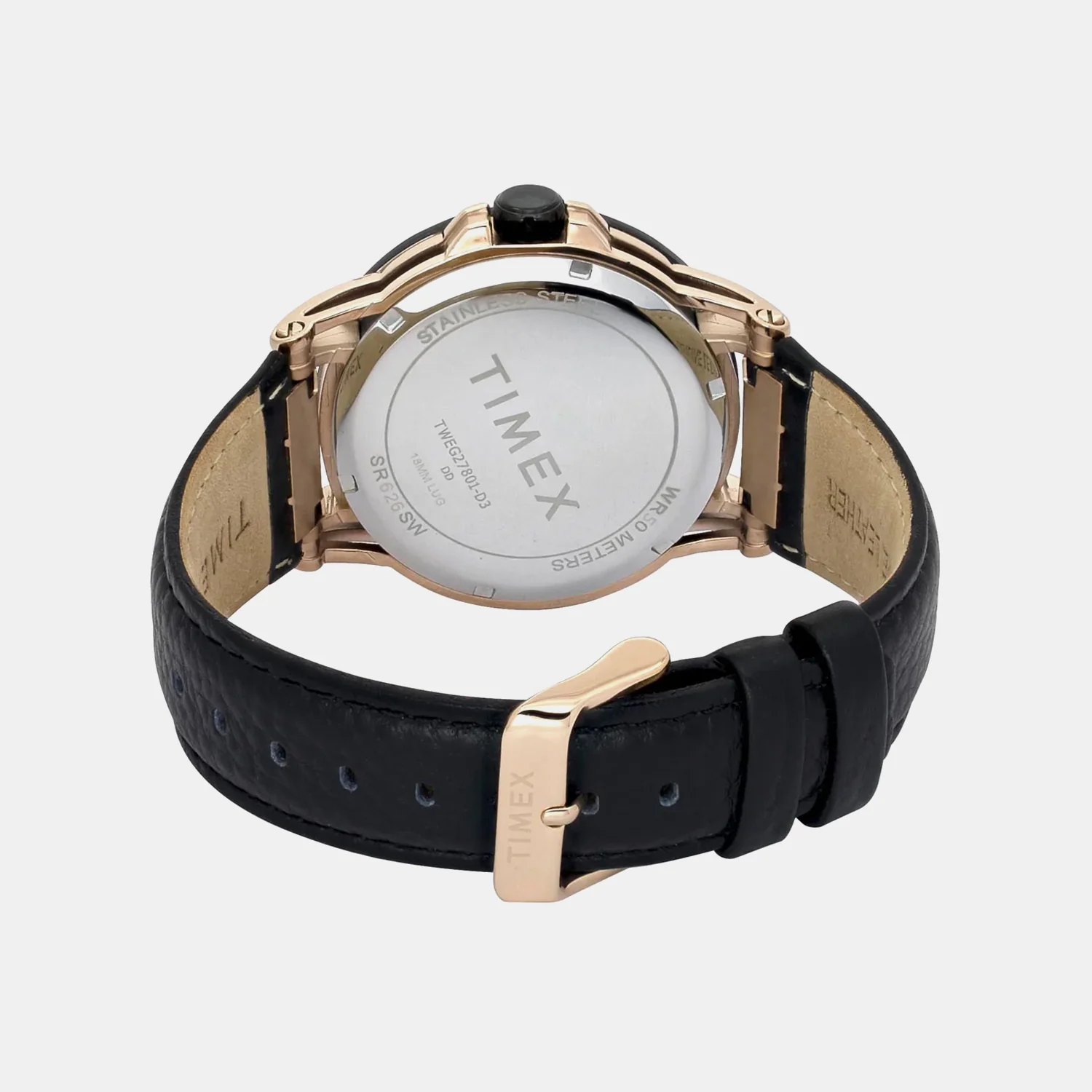 Fashion Men Quartz Black Dial Analog Leather Watch TWEG27801 - Image 5