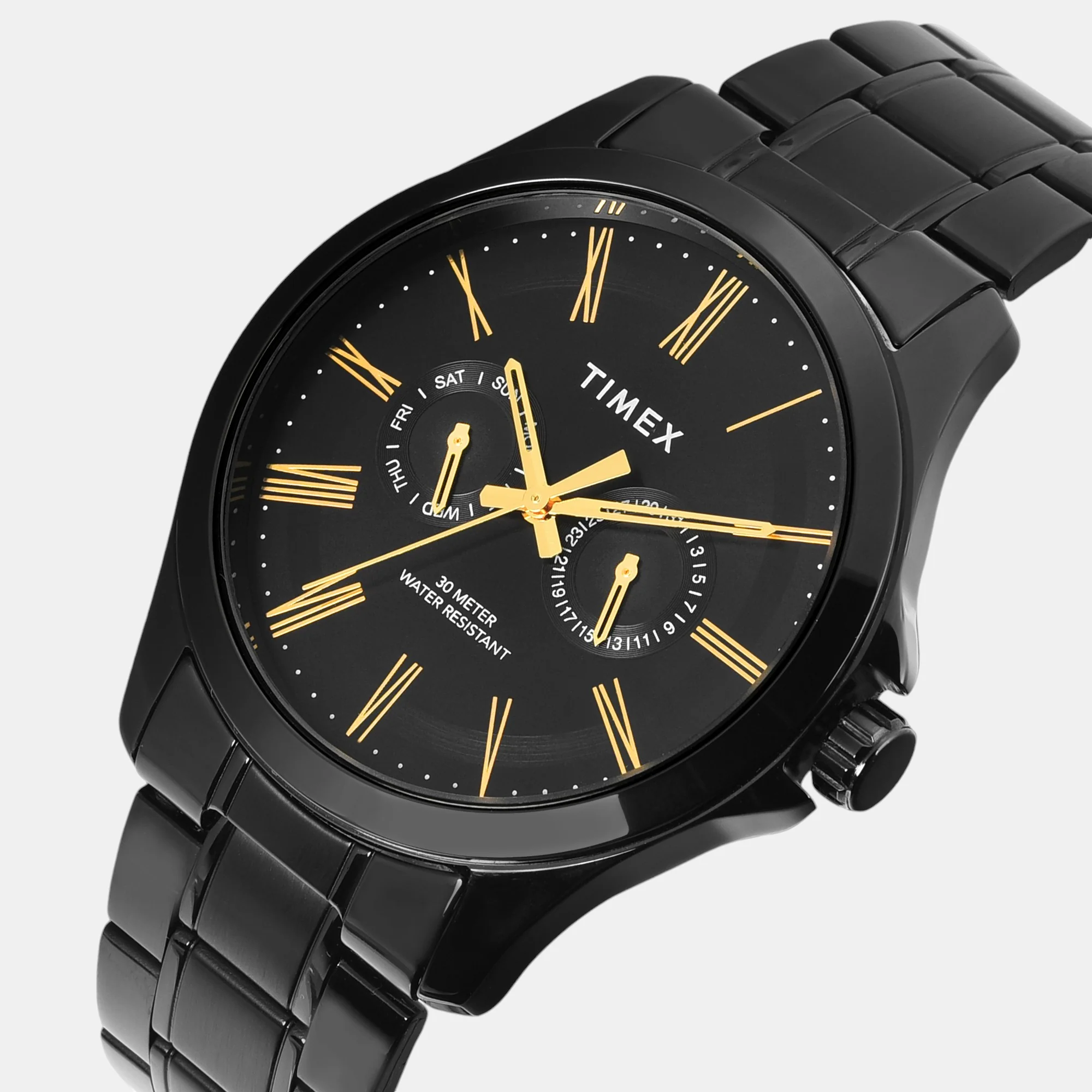 Fashion Men Quartz Black Dial Analog Stainless Steel Watch TW000X135 - Image 2