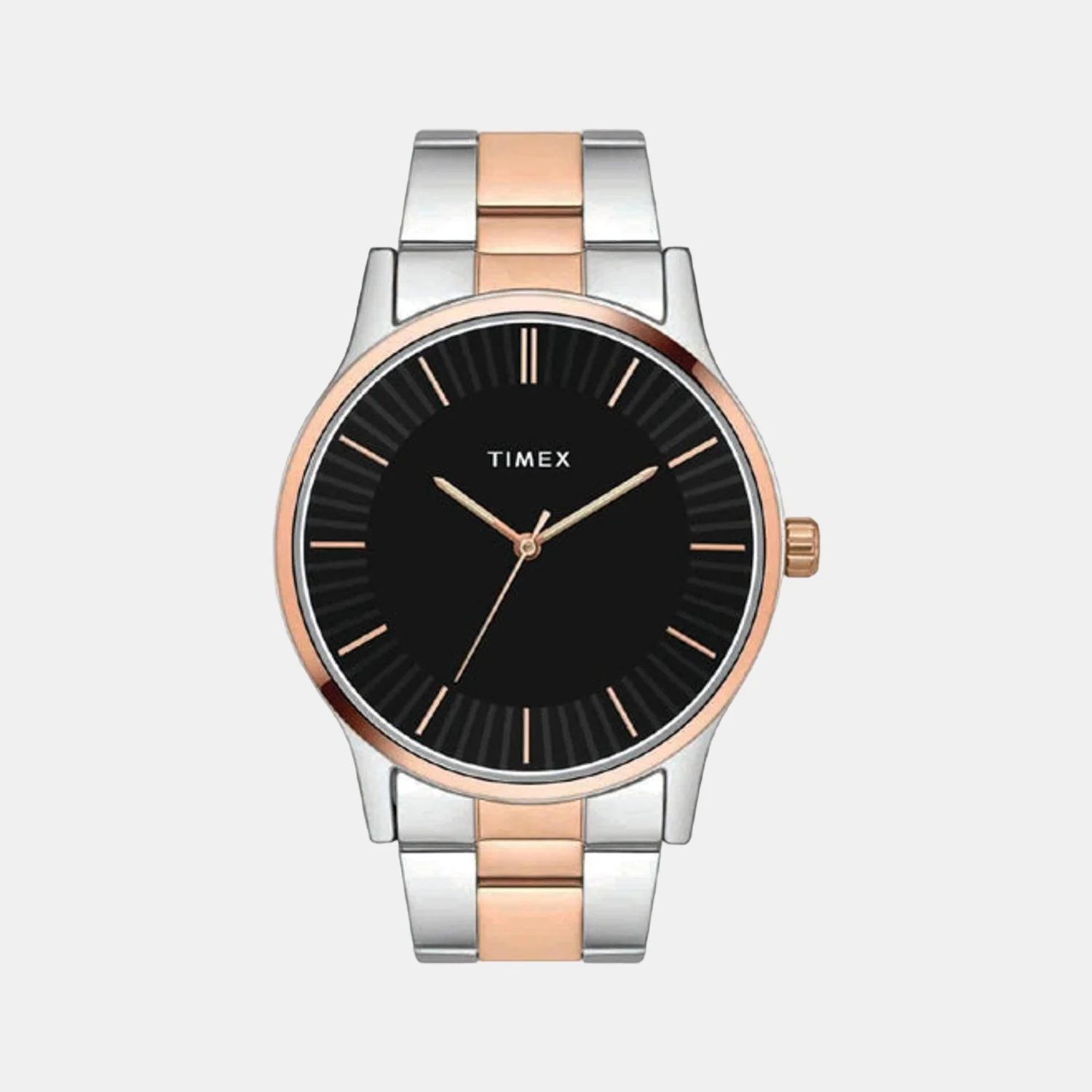 Fashion Men Quartz Black Dial Analog Stainless Steel Watch TW0TG8305