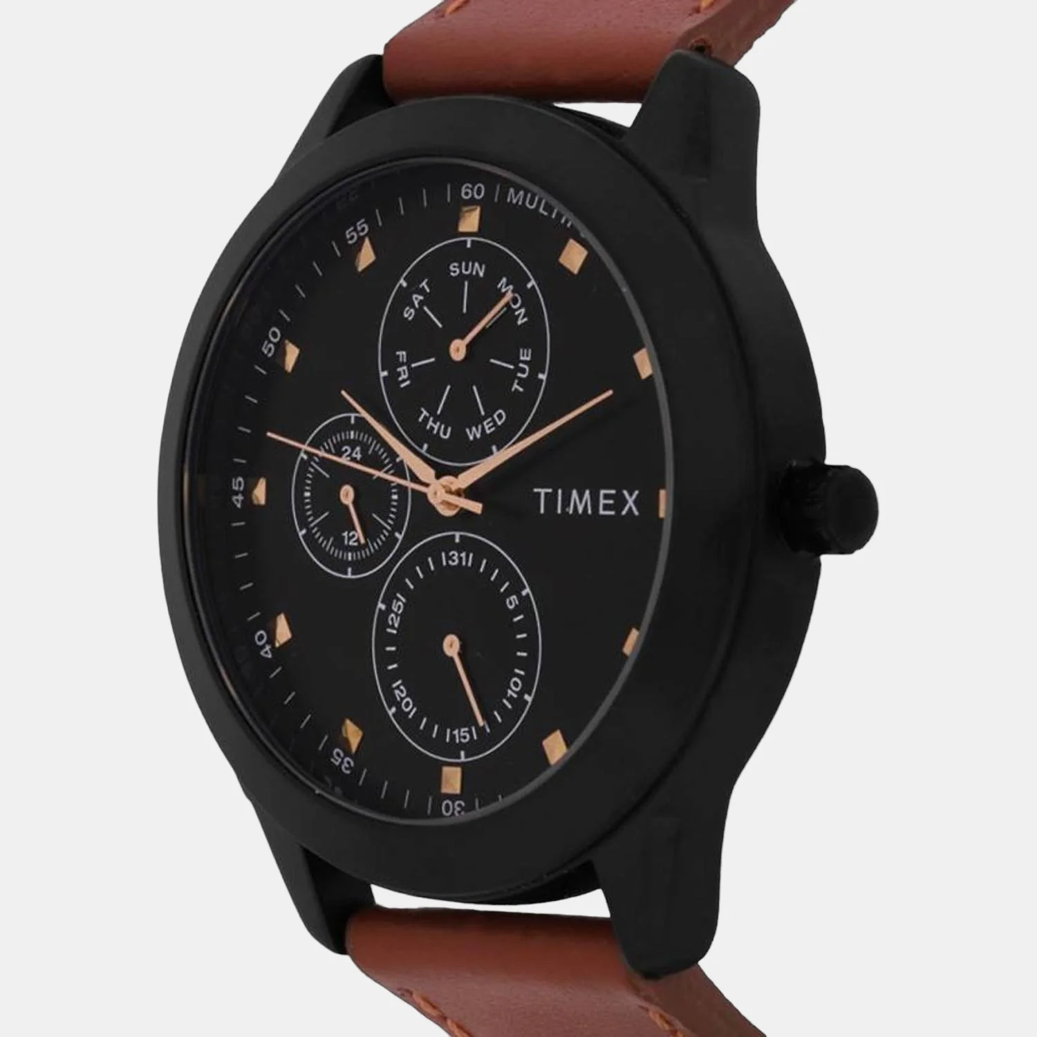 Fashion Men Quartz Black Dial Chronograph Leather Watch TWEG18505 - Image 3