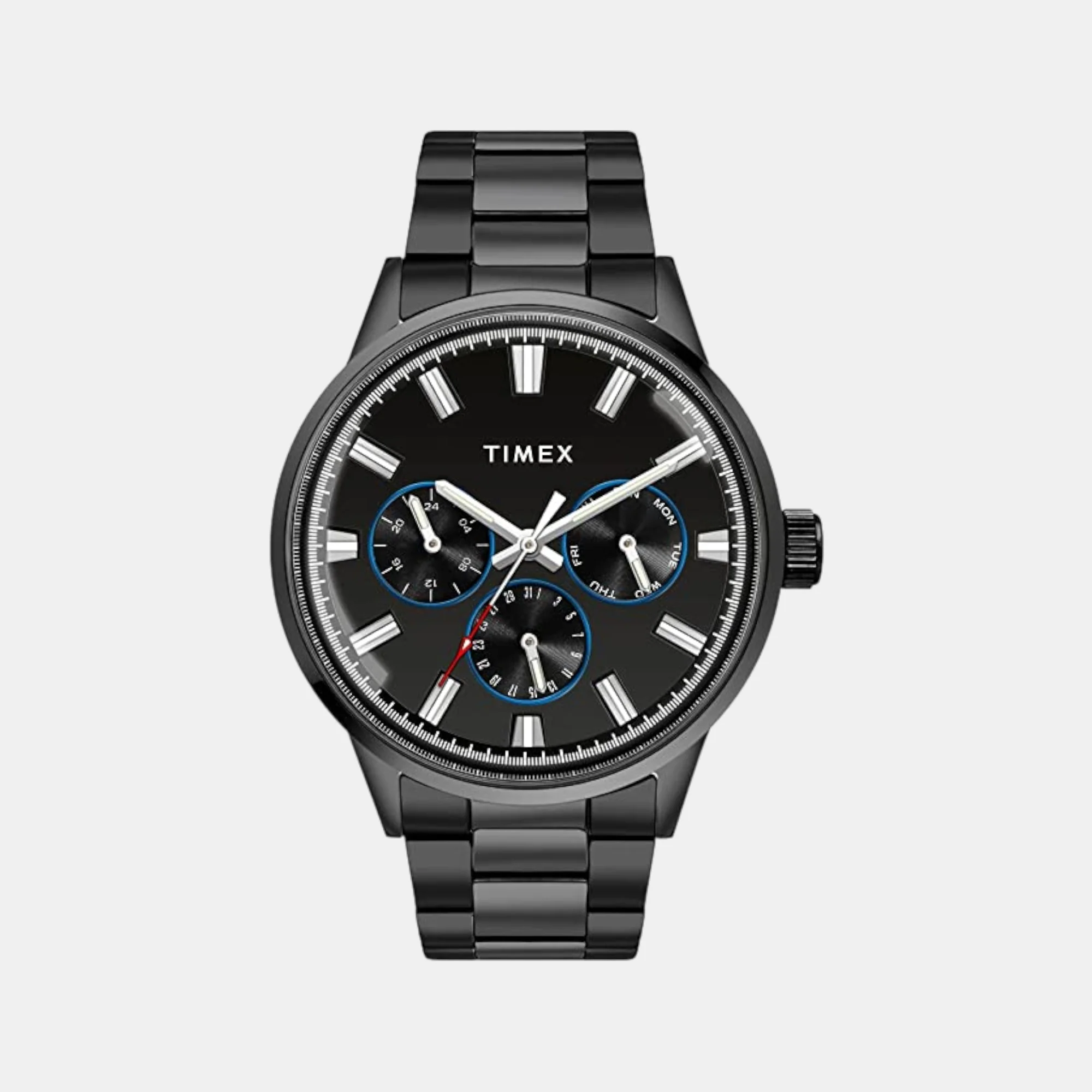 Fashion Men Quartz Black Dial Chronograph Stainless Steel Watch TWEG19911 - Image 2