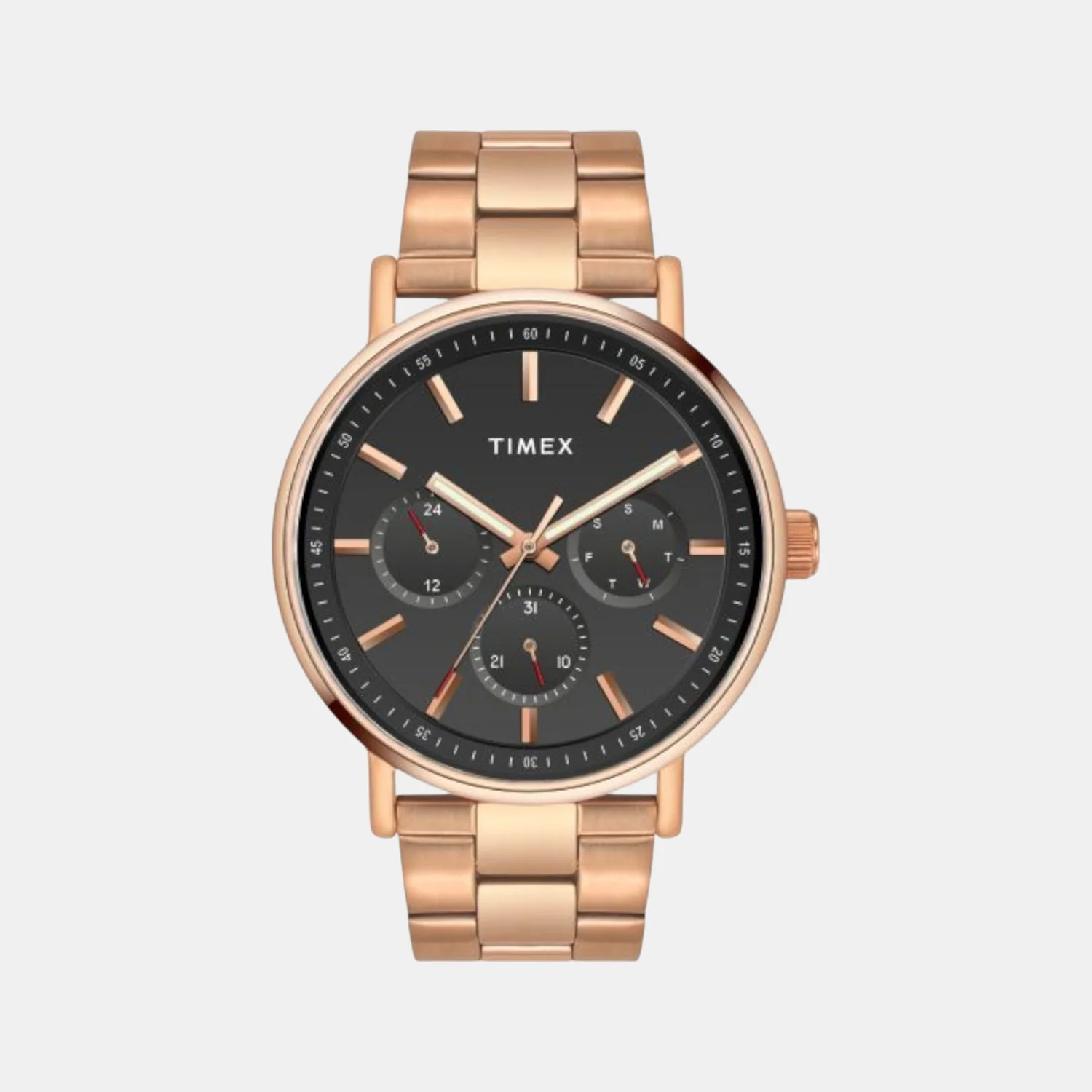 Fashion Men Quartz Black Dial Chronograph Stainless Steel Watch TWEG20018