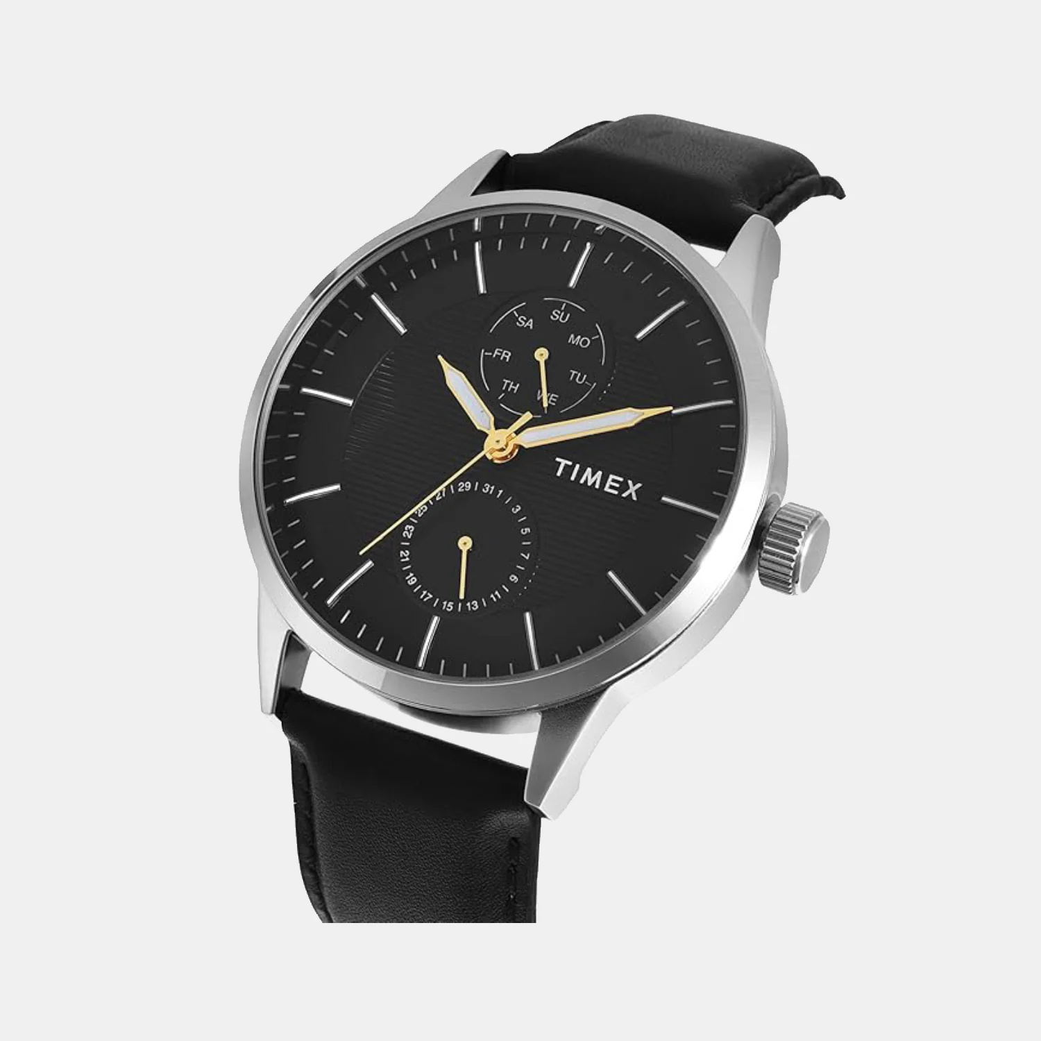 Fashion Men Quartz Black Dial Multi-Function Leather Watch TWEG19915 - Image 2