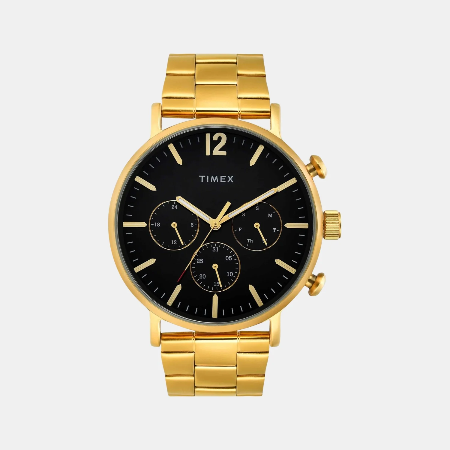 Fashion Men Quartz Black Dial Multi-Function Stainless Steel Watch TWEG20025