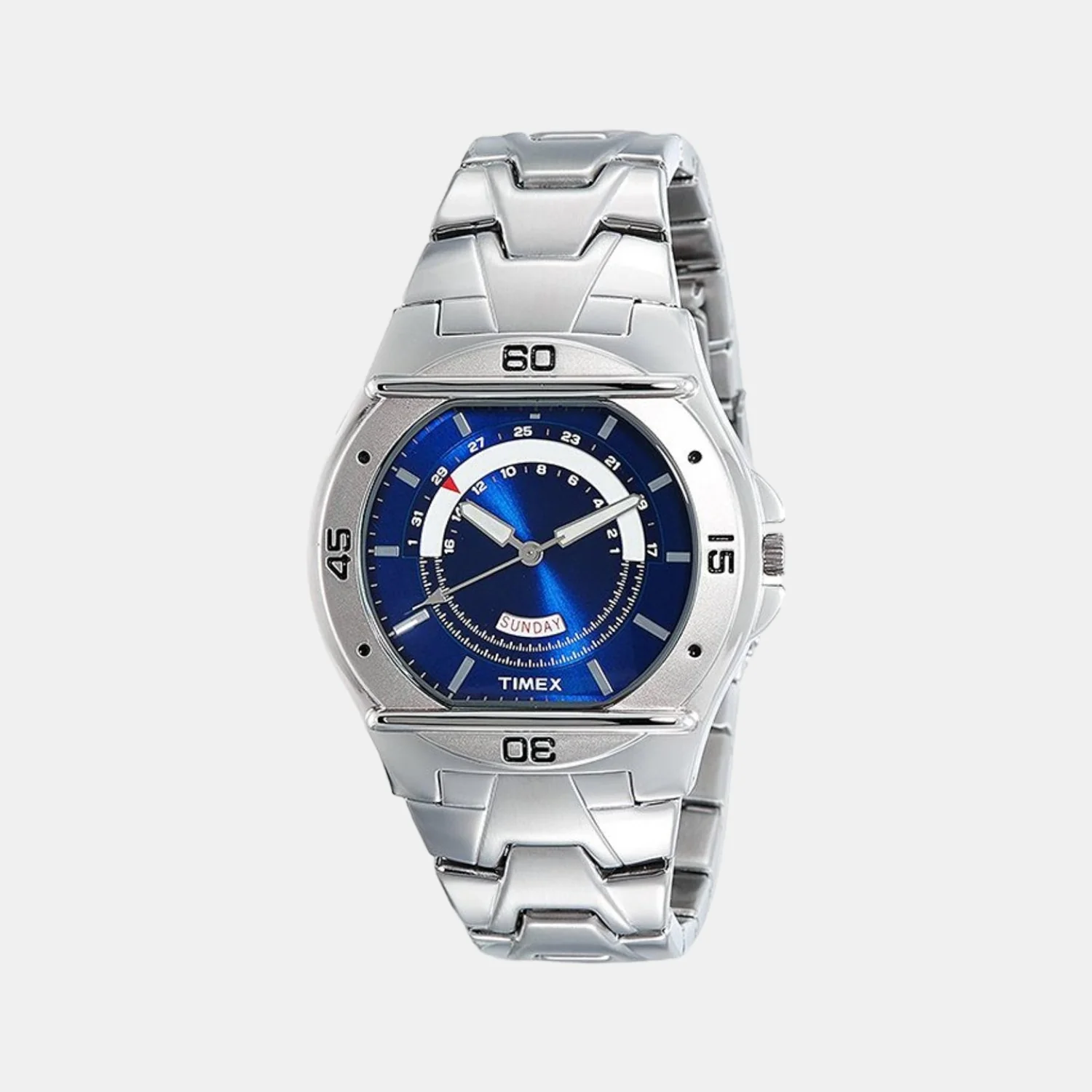 Fashion Men Quartz Blue Dial Analog Stainless Steel Watch TW000EL08