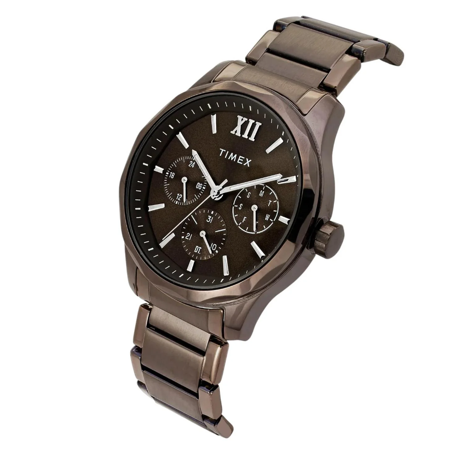 Fashion Men Quartz Brown Dial Multi-Function Stainless Steel Watch TW0TG7636 - Image 2
