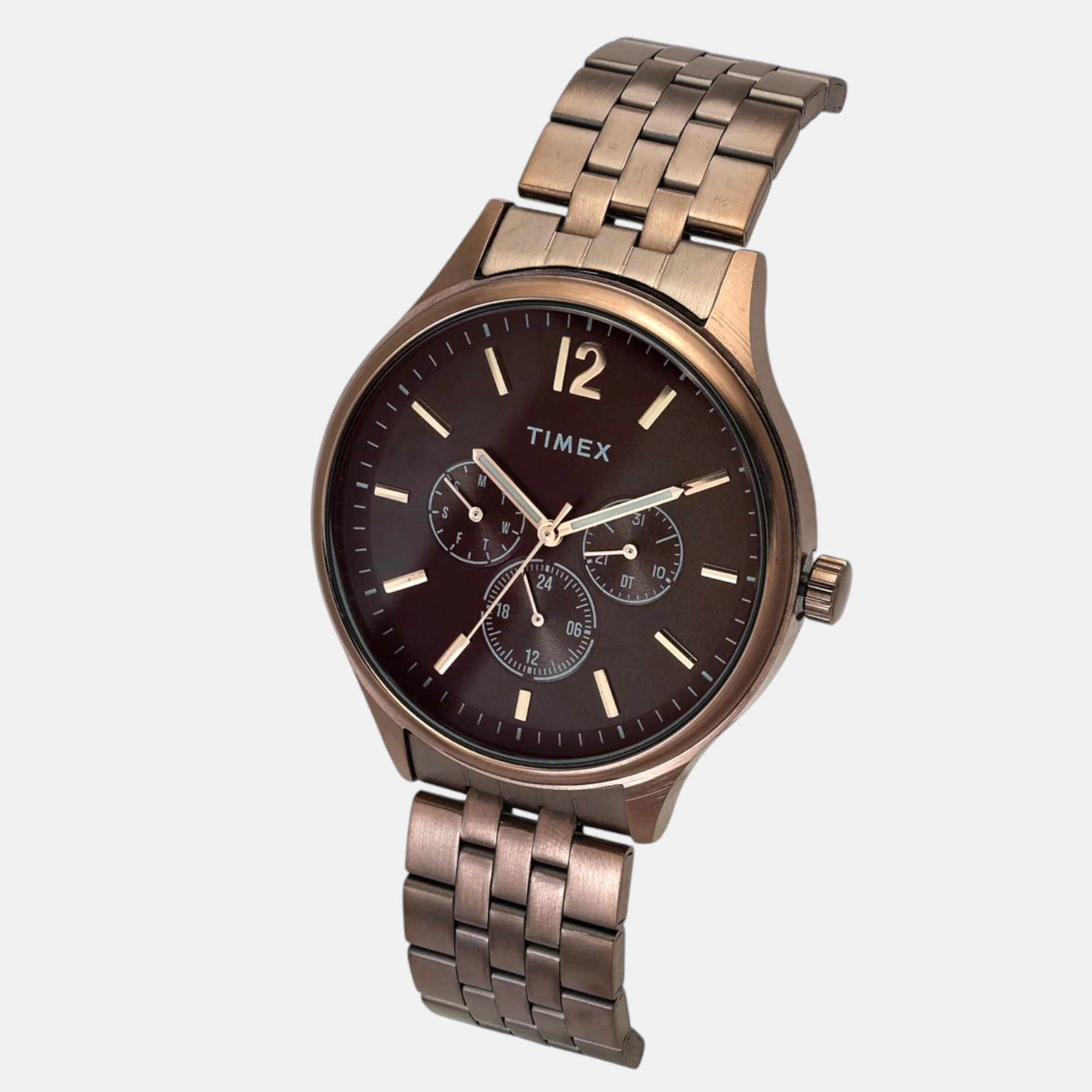 Fashion Men Quartz Brown Dial Multi-Function Stainless Steel Watch TWEG18436 - Image 2