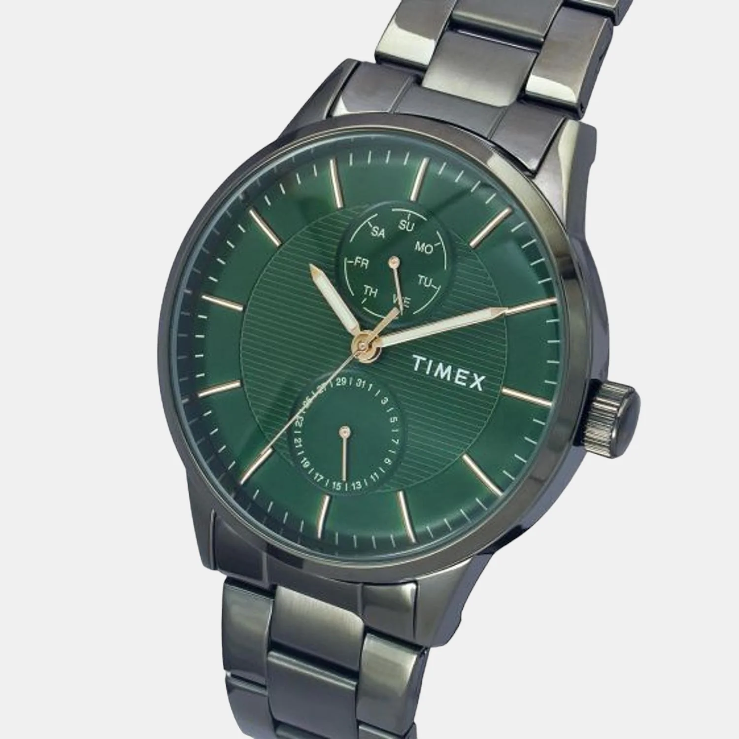 Fashion Men Quartz Green Dial Chronograph Stainless Steel Watch TWEG19905 - Image 2
