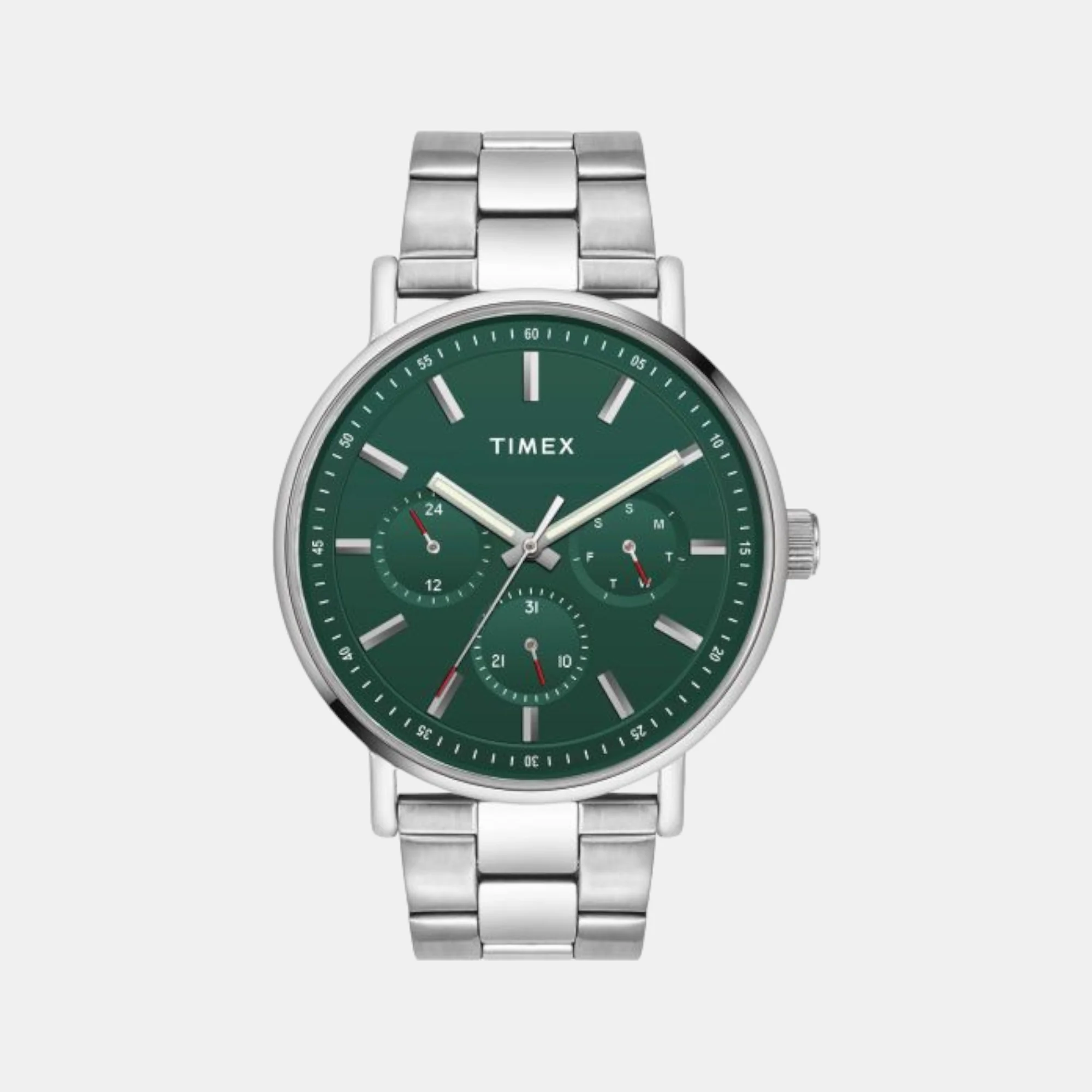 Fashion Men Quartz Green Dial Chronograph Stainless Steel Watch TWEG20017 - Image 2