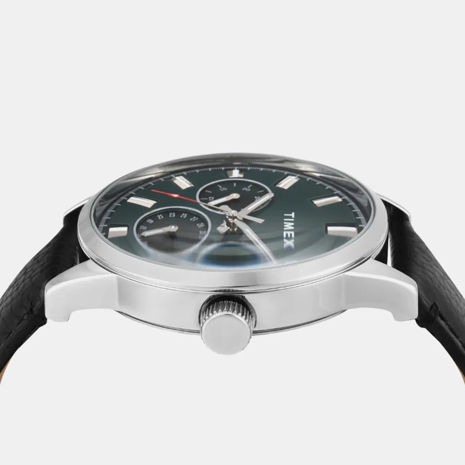Fashion Men Quartz Green Dial Multi-Function Leather Watch TWEG19927 - Image 3