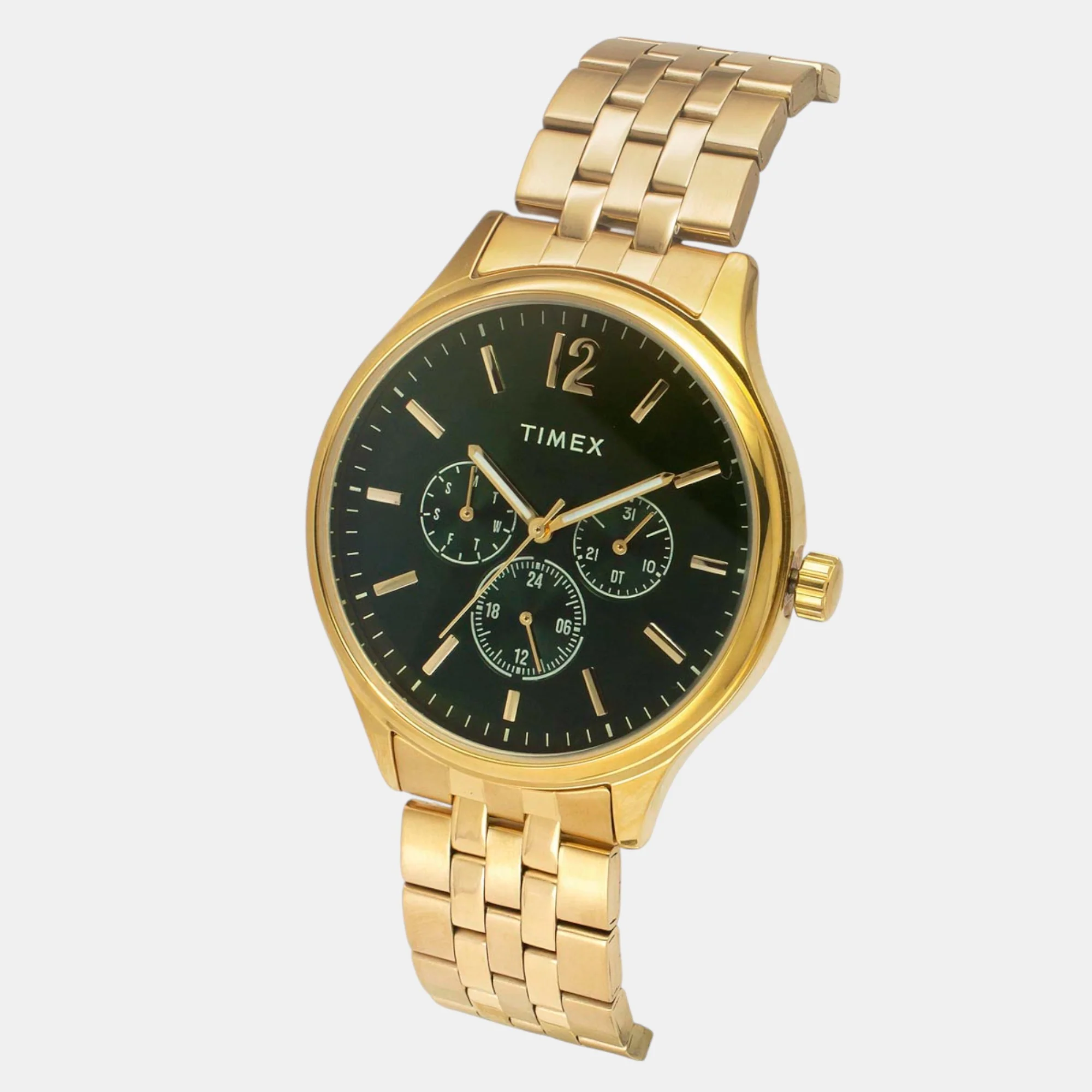 Fashion Men Quartz Green Dial Multi-Function Stainless Steel Watch TWEG18435 - Image 3