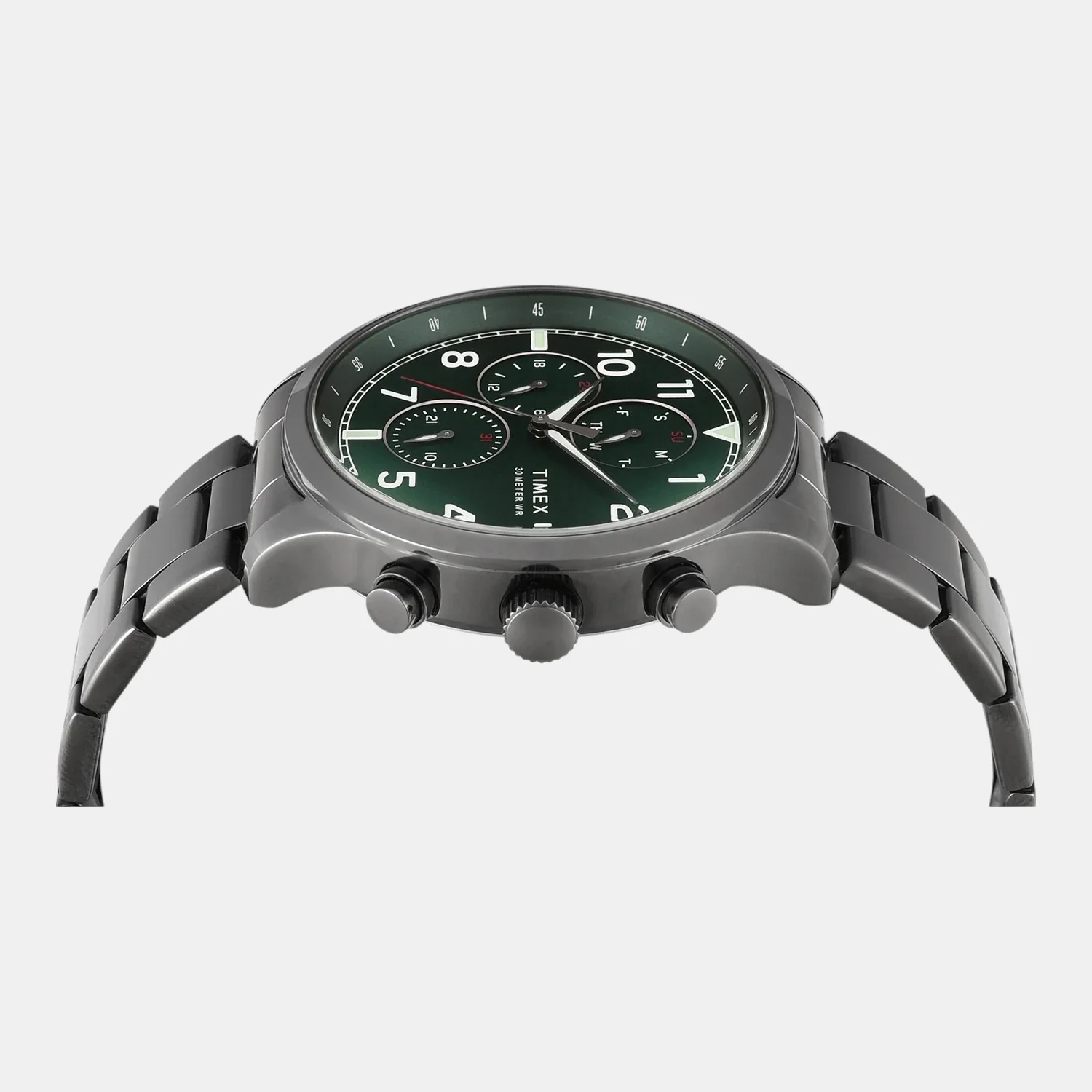 Fashion Men Quartz Green Dial Multi-Function Stainless Steel Watch TWEG23903 - Image 3