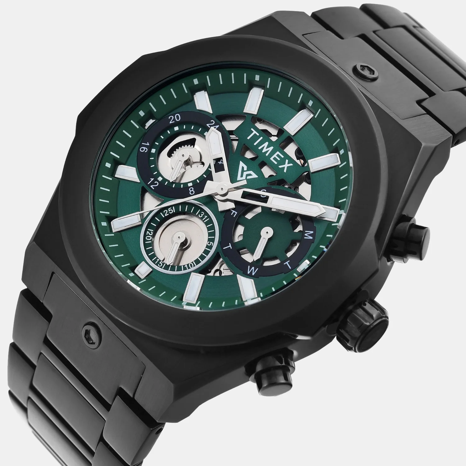 Fashion Men Quartz Green Dial Multi-Function Stainless Steel Watch TWEG26102 - Image 2