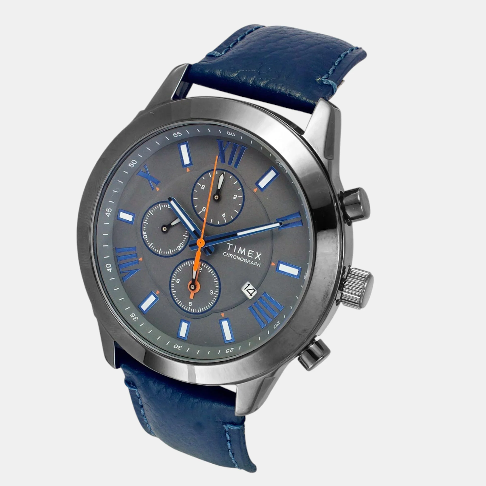 Fashion Men Quartz Grey Dial Chronograph Leather Watch TWEG18513 - Image 2