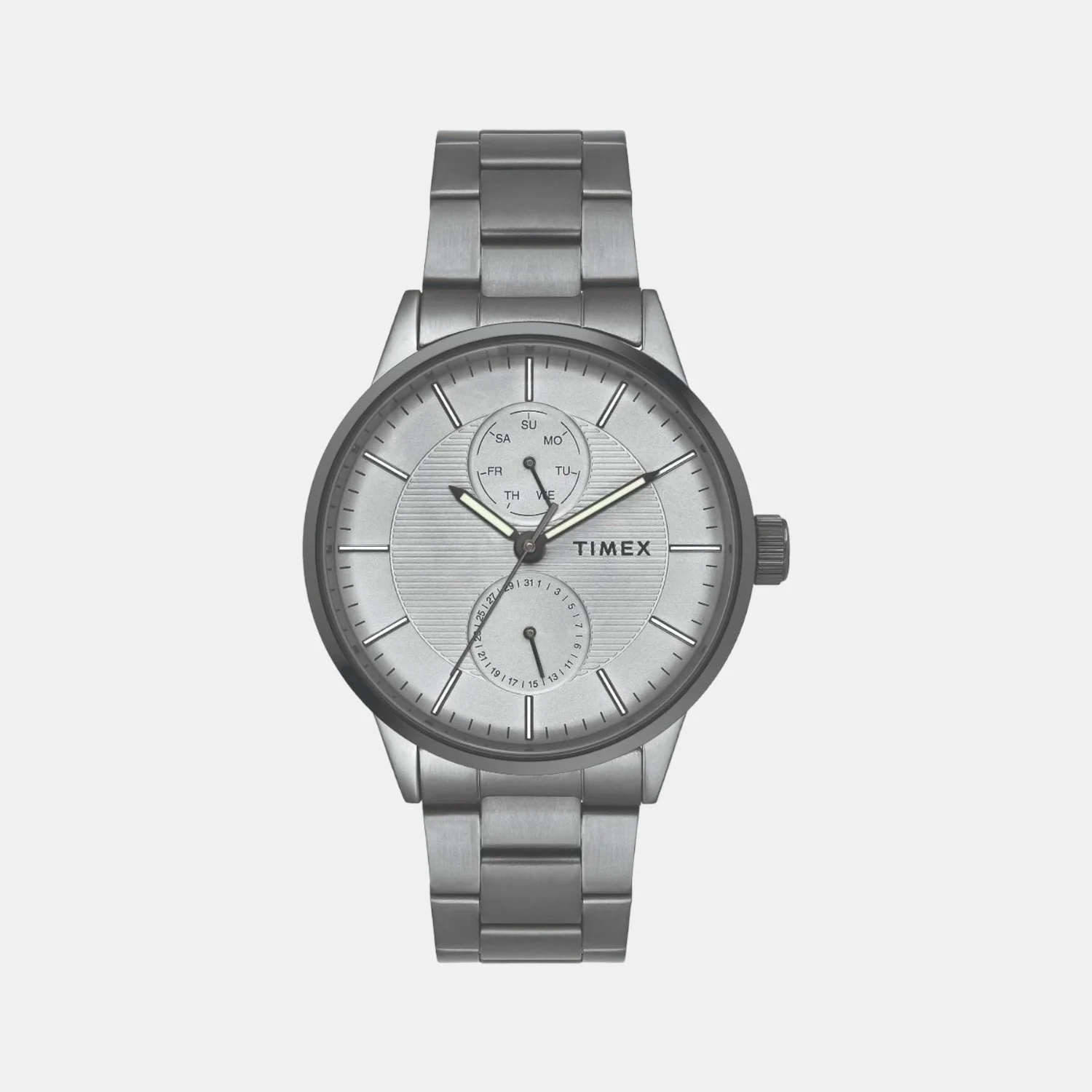 Fashion Men Quartz Grey Dial Chronograph Stainless Steel Watch TWEG19904