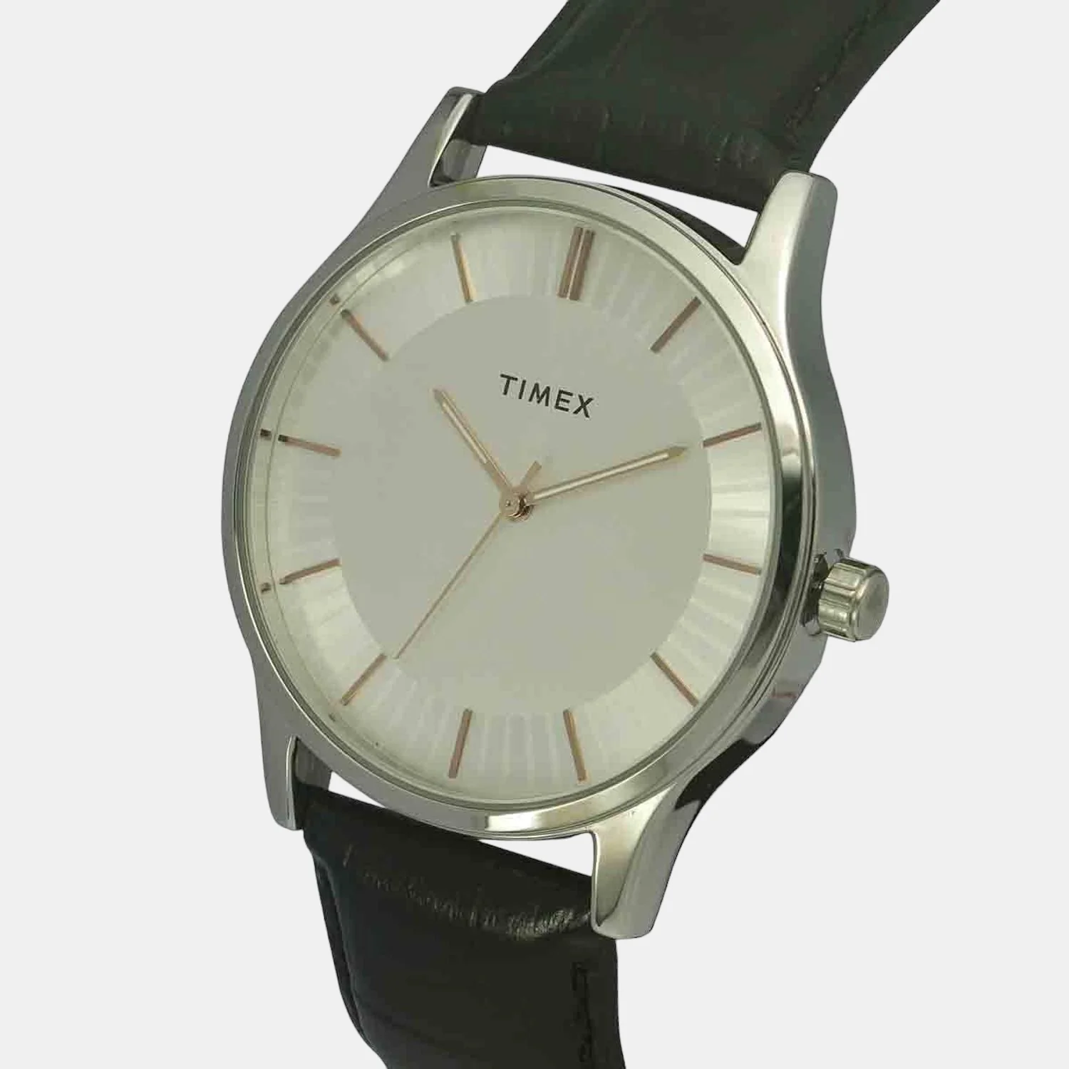 Fashion Men Quartz Silver Dial Analog Leather Watch TW0TG8301 - Image 2