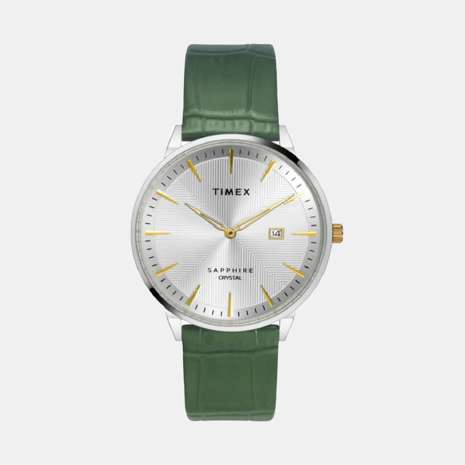 Fashion Men Quartz Silver Dial Analog Leather Watch TWEG21900