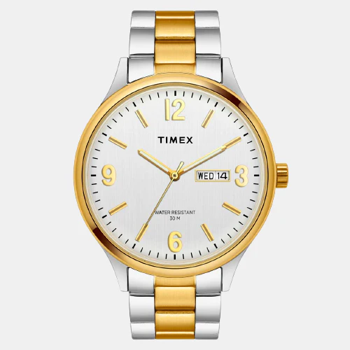 Fashion Men Quartz Silver Dial Analog Stainless Steel Watch TWEG18422