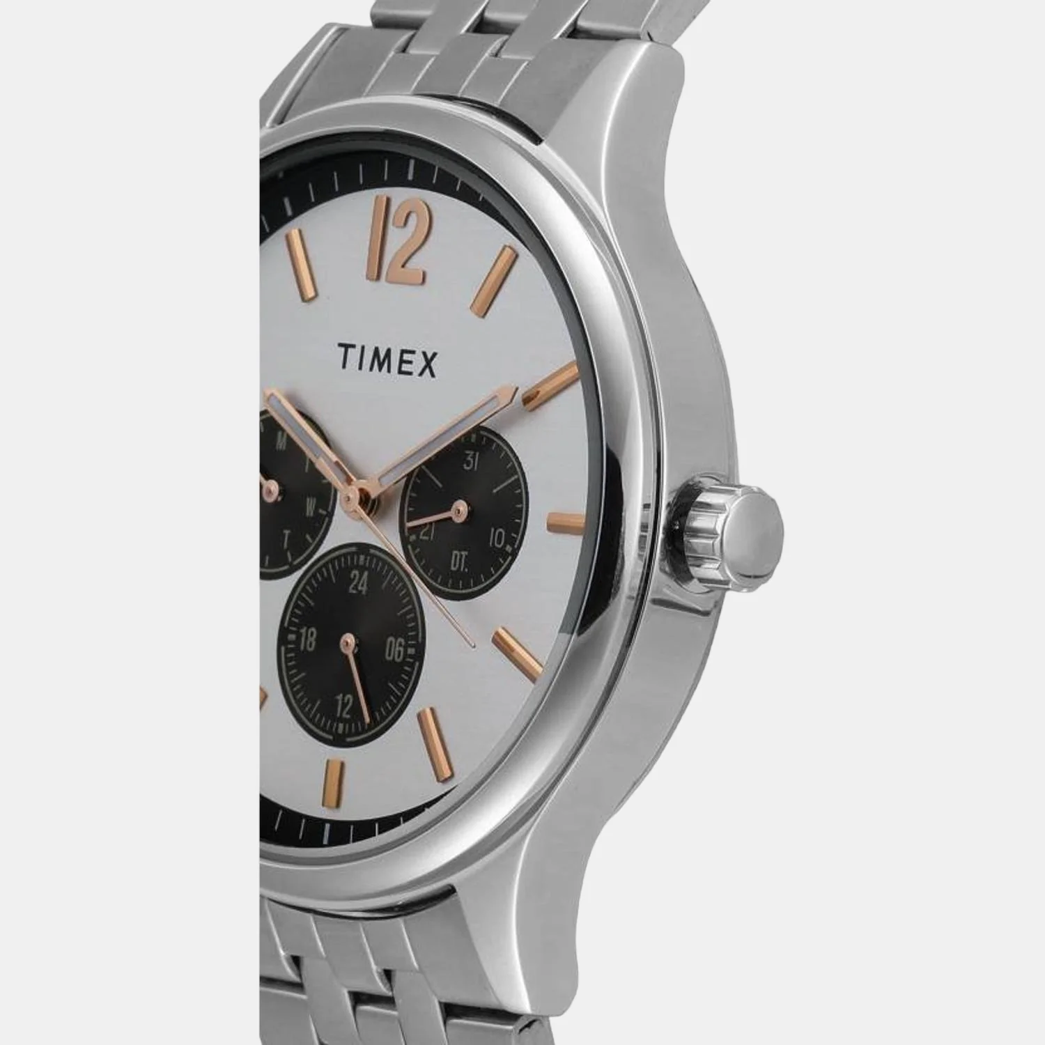 Fashion Men Quartz Silver Dial Chronograph Stainless Steel Watch TWEG18407 - Image 3