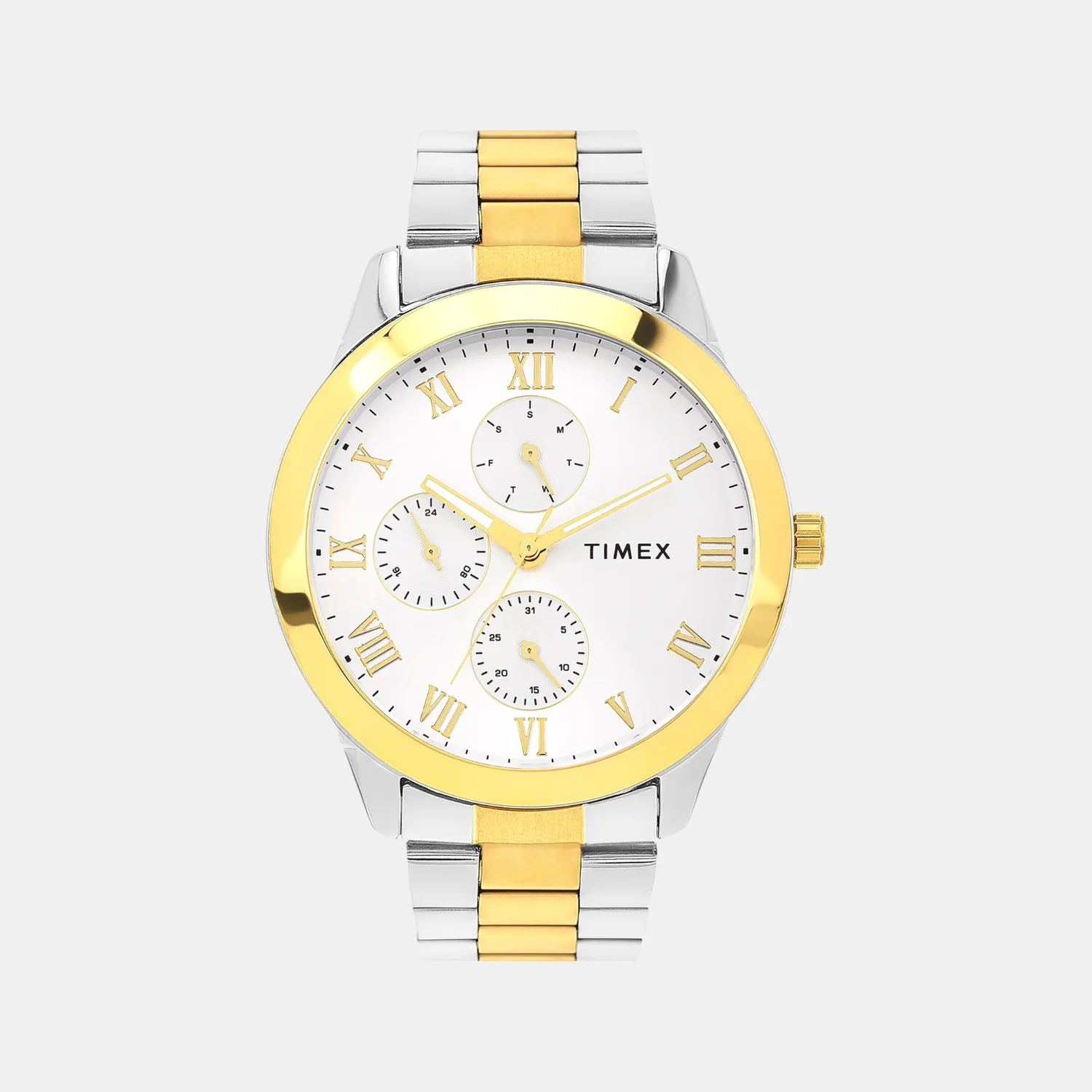 Fashion Men Quartz Silver Dial Multi-Function Stainless Steel Watch TWEG18528