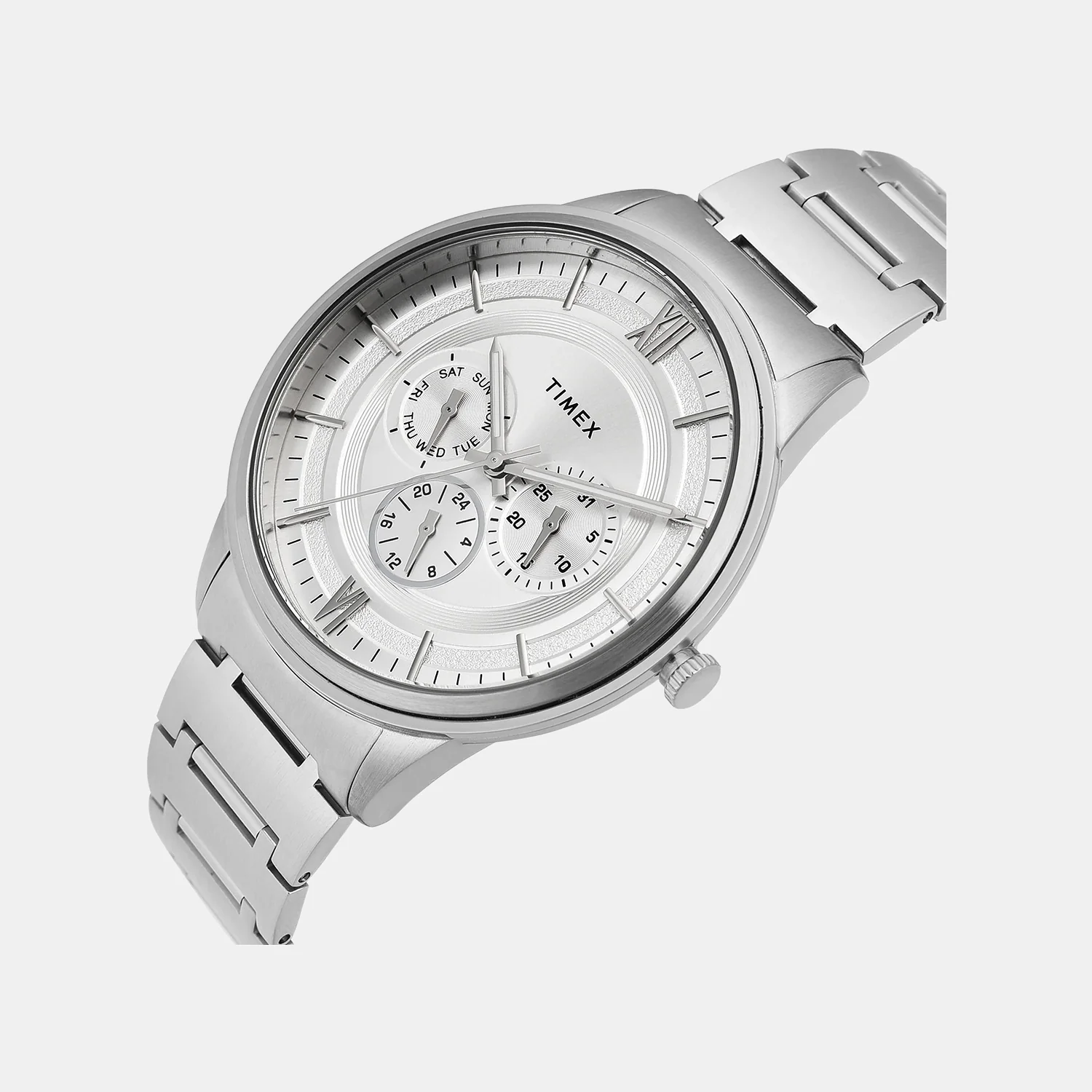 Fashion Men Quartz Silver Dial Multi-Function Stainless Steel Watch TWEG28000 - Image 2