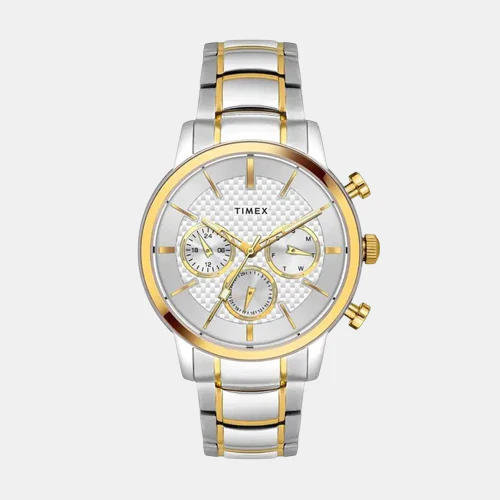 Fashion Men Quartz White Dial Chronograph Stainless Steel Watch TWEG20203