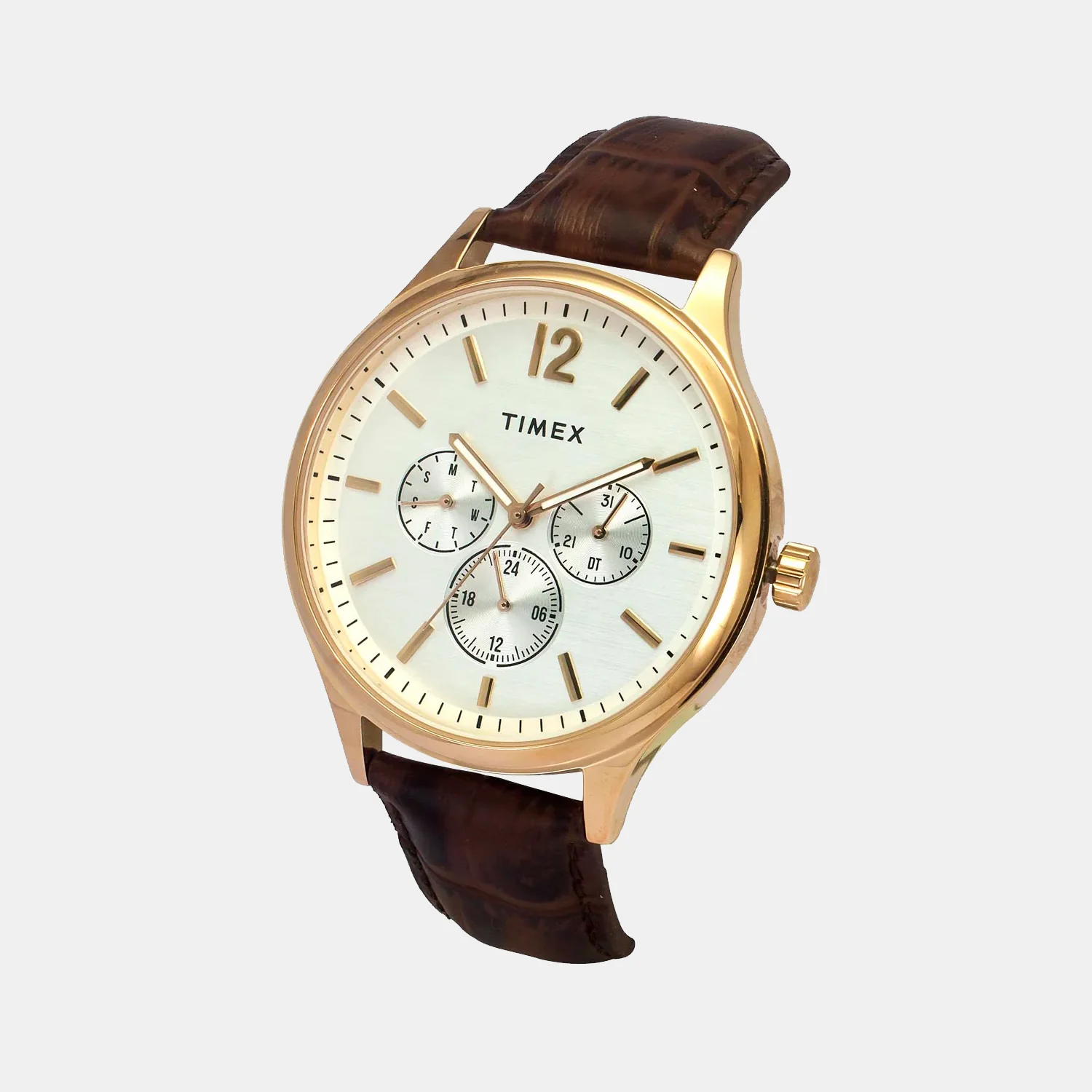 Fashion Men Quartz White Dial Multi-Function Leather Watch TWEG18433 - Image 3