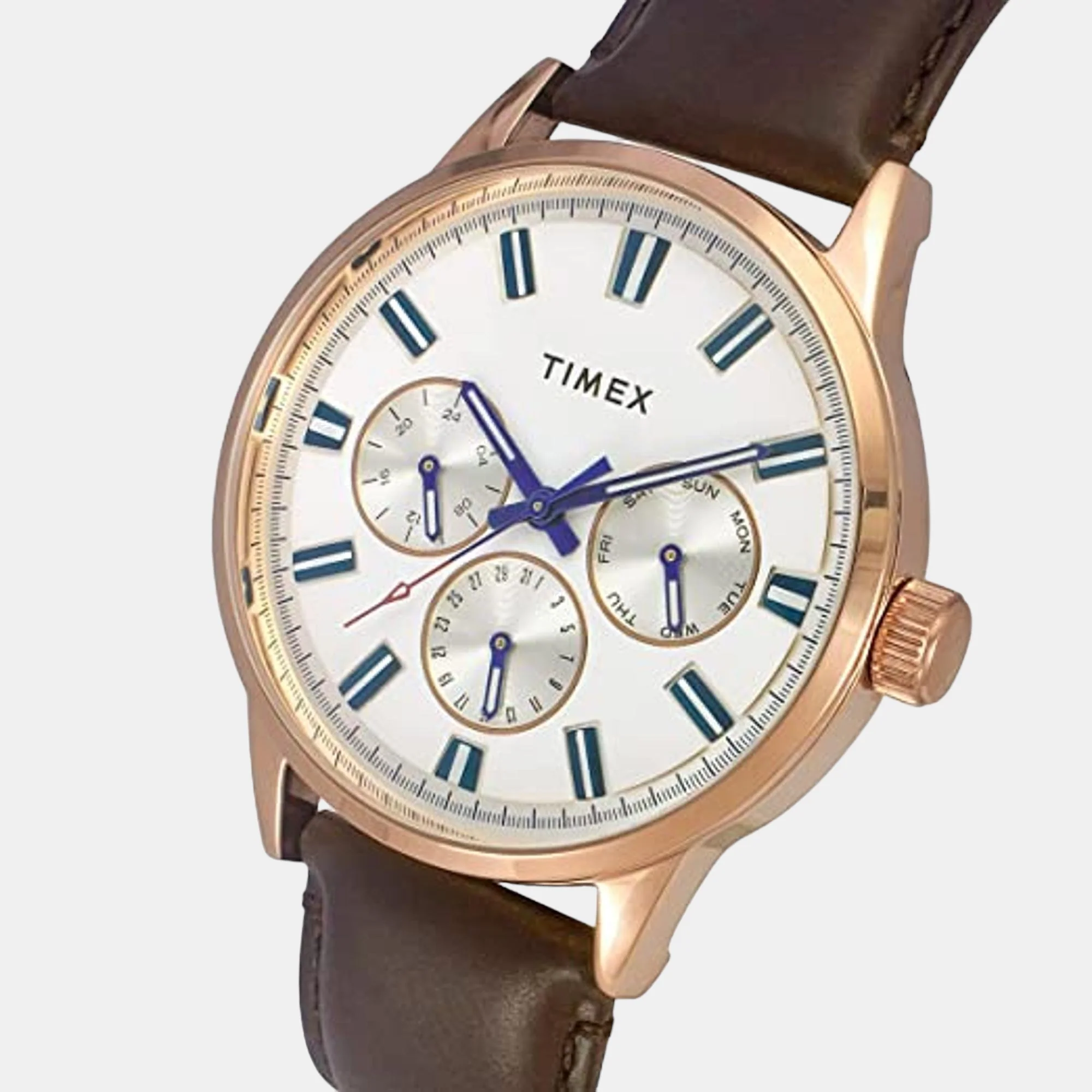 Fashion Men Quartz White Dial Multi-Function Leather Watch TWEG19908 - Image 3
