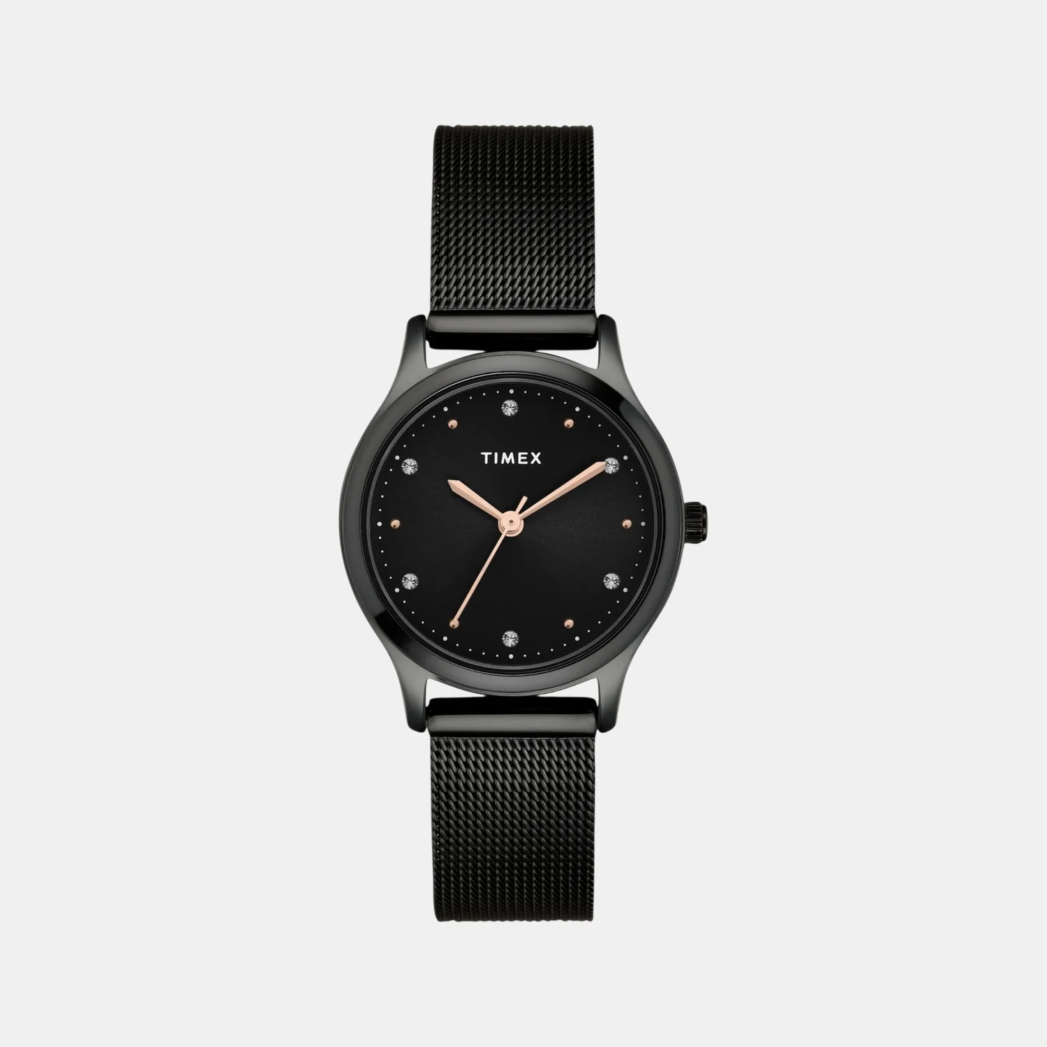 Fashion Women Quartz Black Dial Analog Mesh Watch TW0TL8716