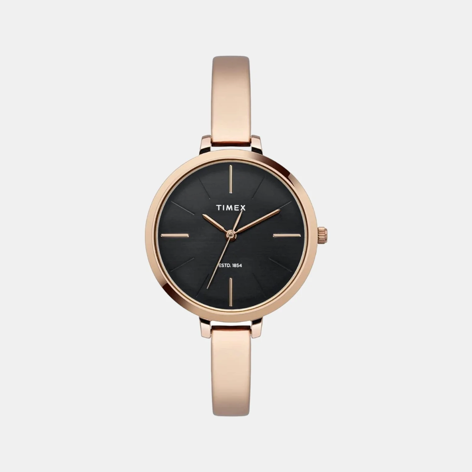 Fashion Women Quartz Black Dial Analog Stainless Steel Watch TWEL12805