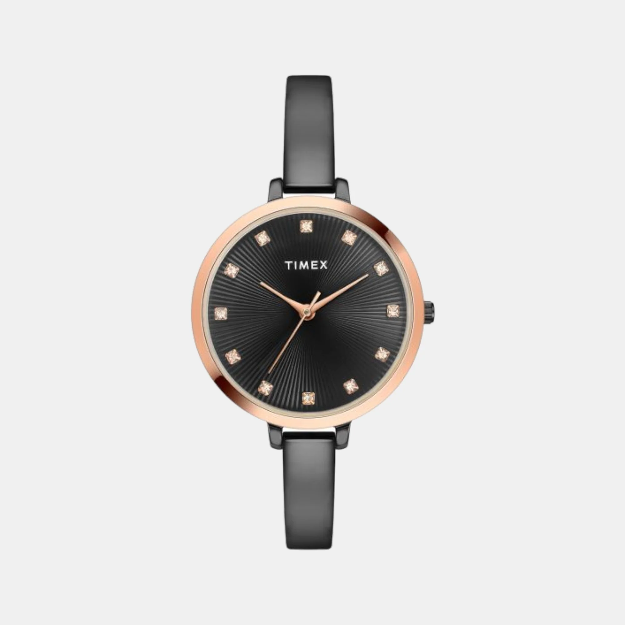 Fashion Women Quartz Black Dial Analog Stainless Steel Watch TWEL12823 - Image 2