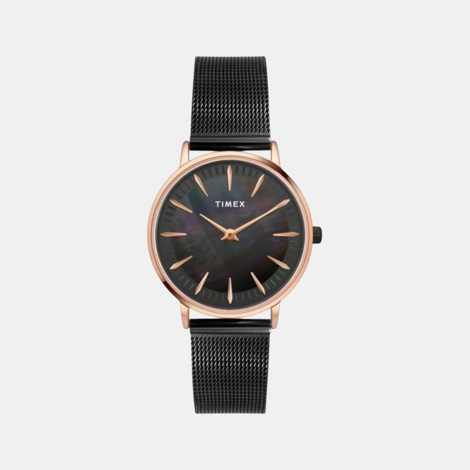 Fashion Women Quartz Black Dial Analog Mesh Watch TWEL15608