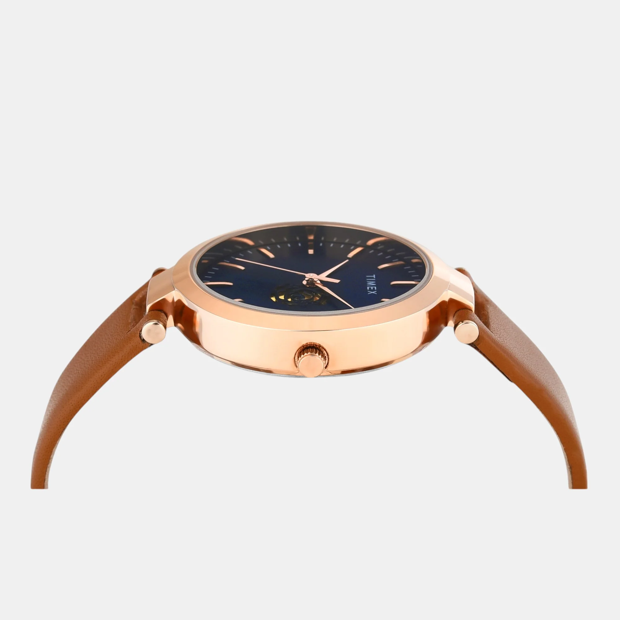 Fashion Women Quartz Blue Dial Analog Leather Watch TW000X246 - Image 4