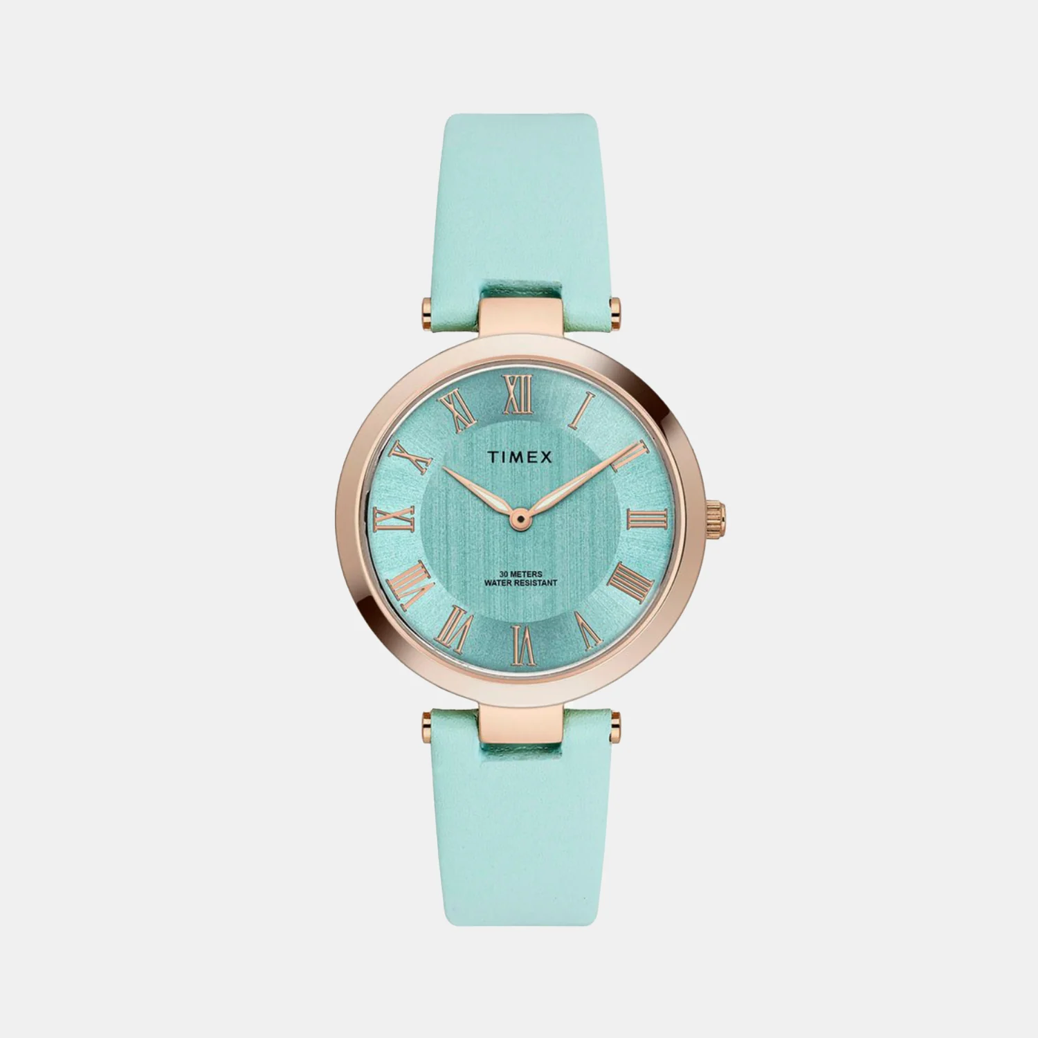 Fashion Women Quartz Blue Dial Analog Leather Watch TWEL19210